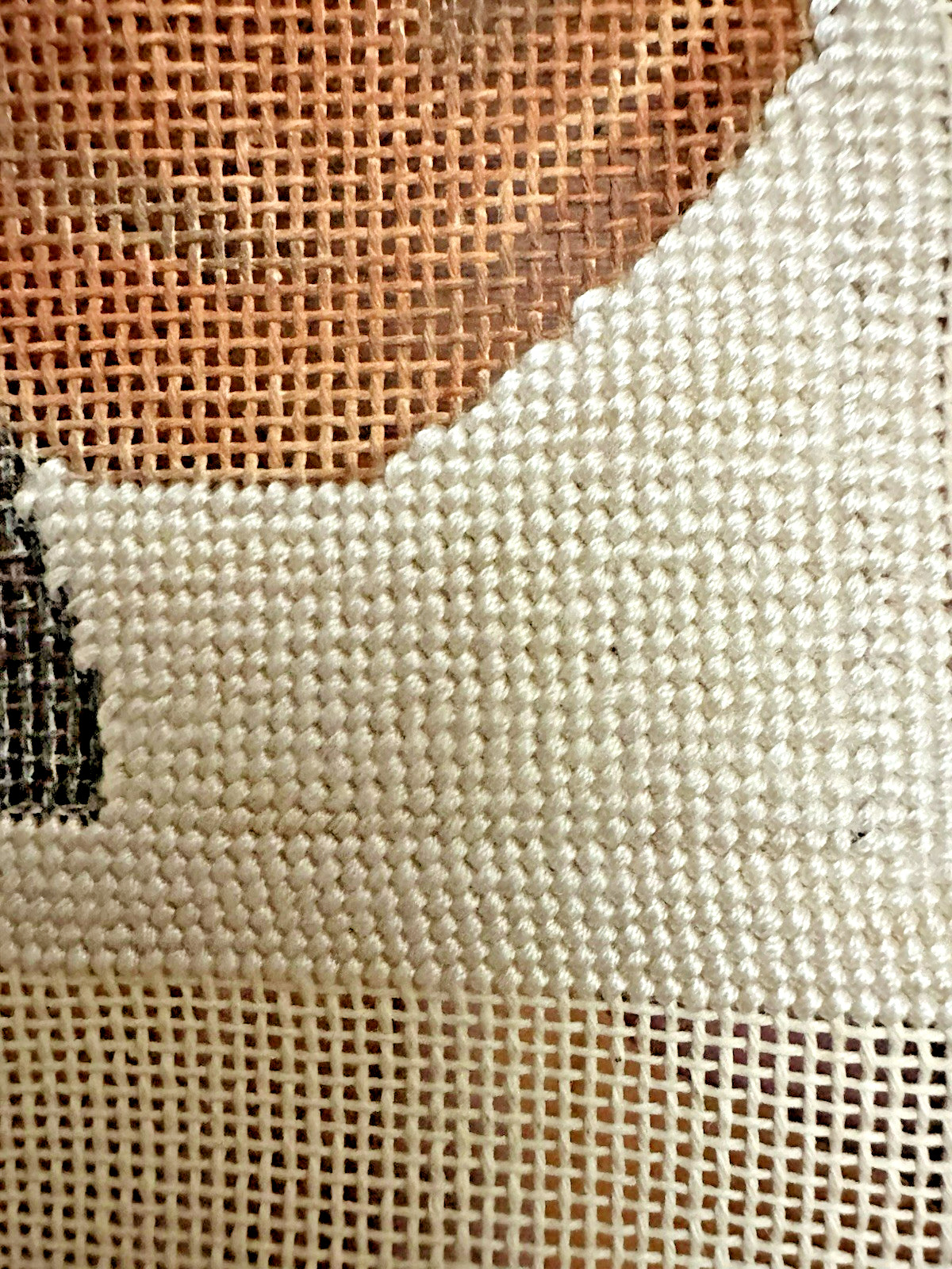 Vintage needlepoint canvas BEAGLE 10.5" x 10.5" 14 HPI started - no threads