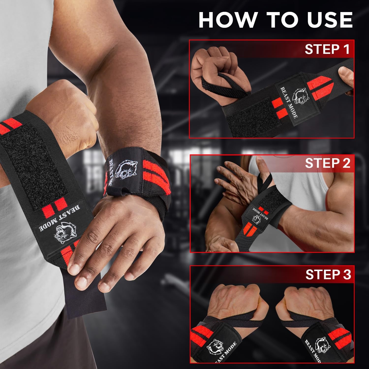 Weightlifting Wrist Wraps with Thumb Loop – 18" HeavyDuty Support for