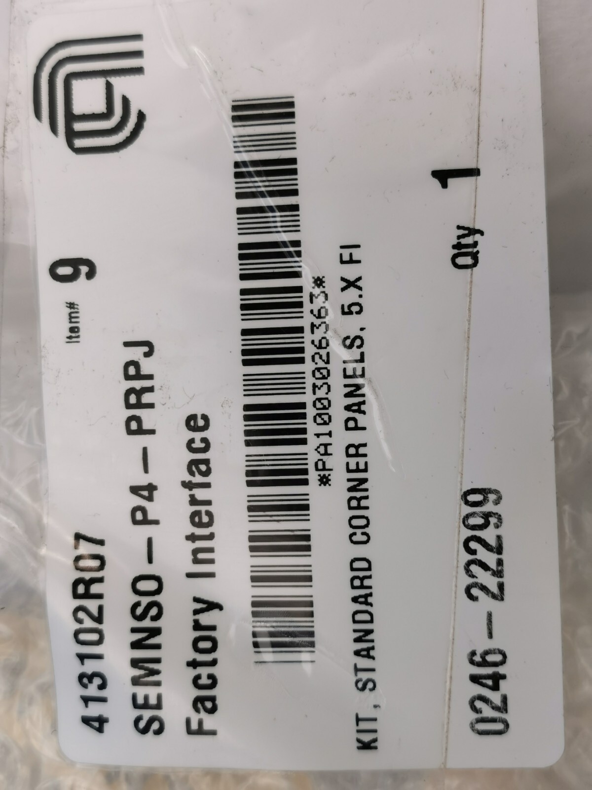 Applied materials AMAT 0246-22299 KIT, STANDARD CORNER PANELS