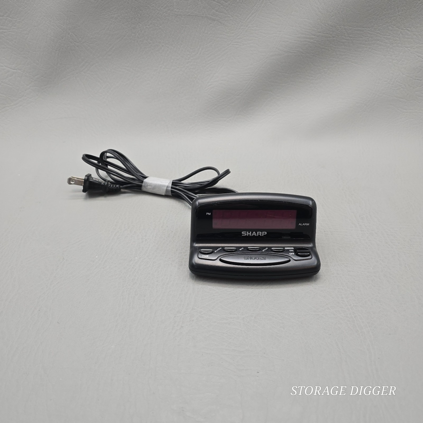 Sharp SPC026 Digital Alarm Clock Black LED Display Snooze Button Battery Backup