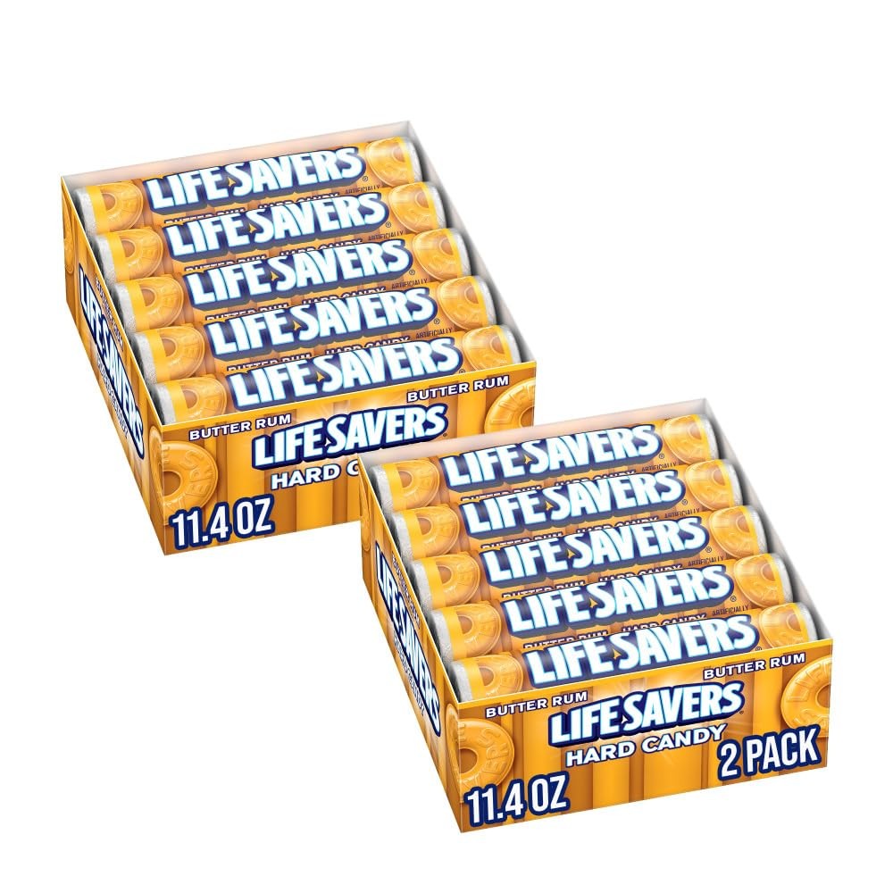 LIFE SAVERS Butter Rum Hard Candy Bulk, 1.14 Ounce (Pack of 20), Yellow