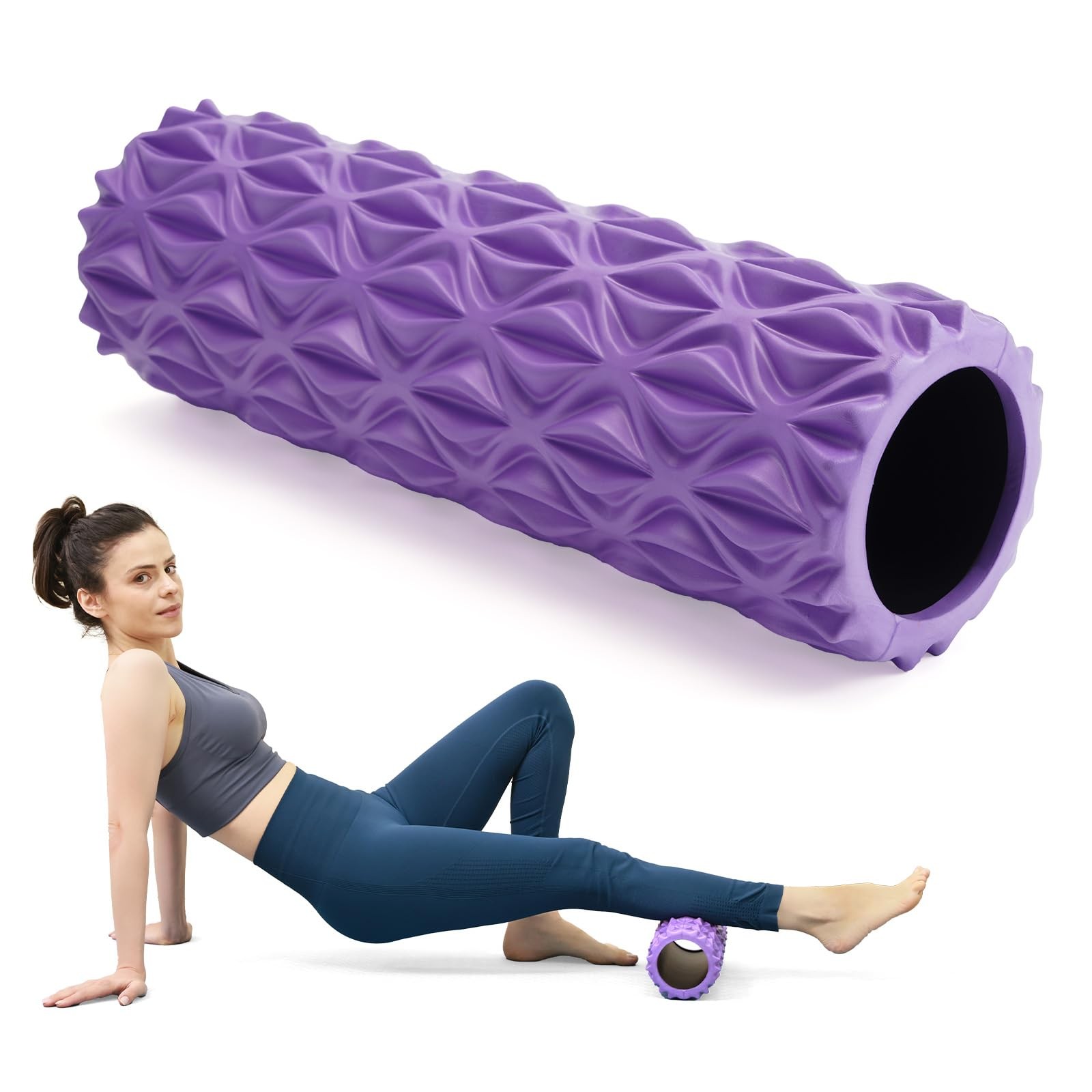 Foam Roller - 15 inch Deep Tissue Massager for Muscle Massage, Myofascial Tri...