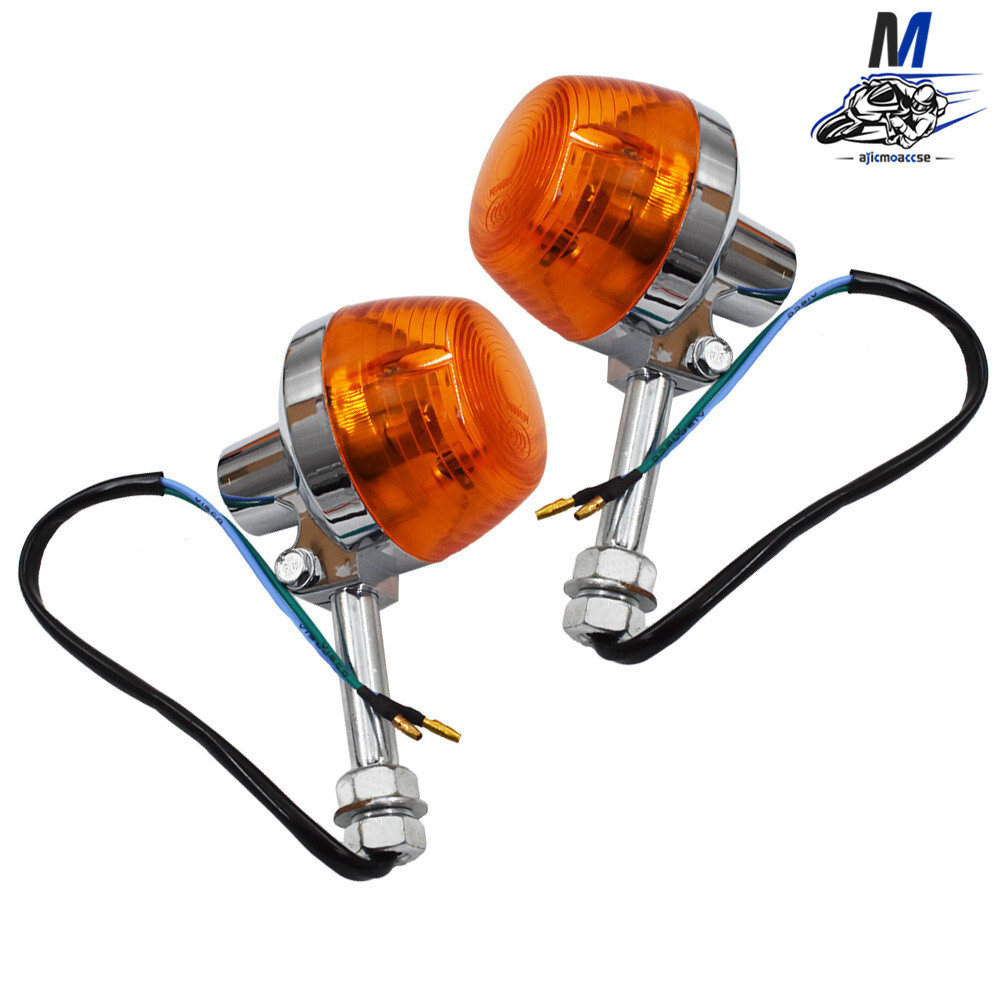 Pair Turn Signal Light 8mm 12V For Honda CT70 CT90 XL100 CB350 CM400 CB450 CB750
