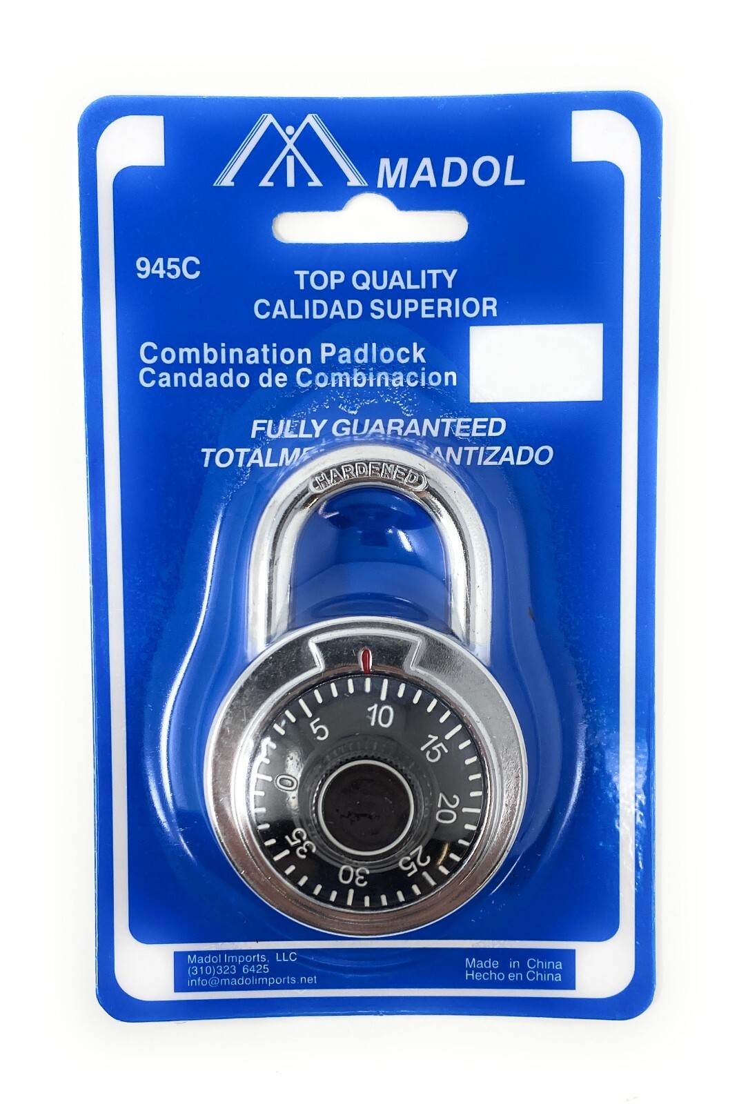 Standard Dial Combination Lock, 2 in. Wide with Different Combination