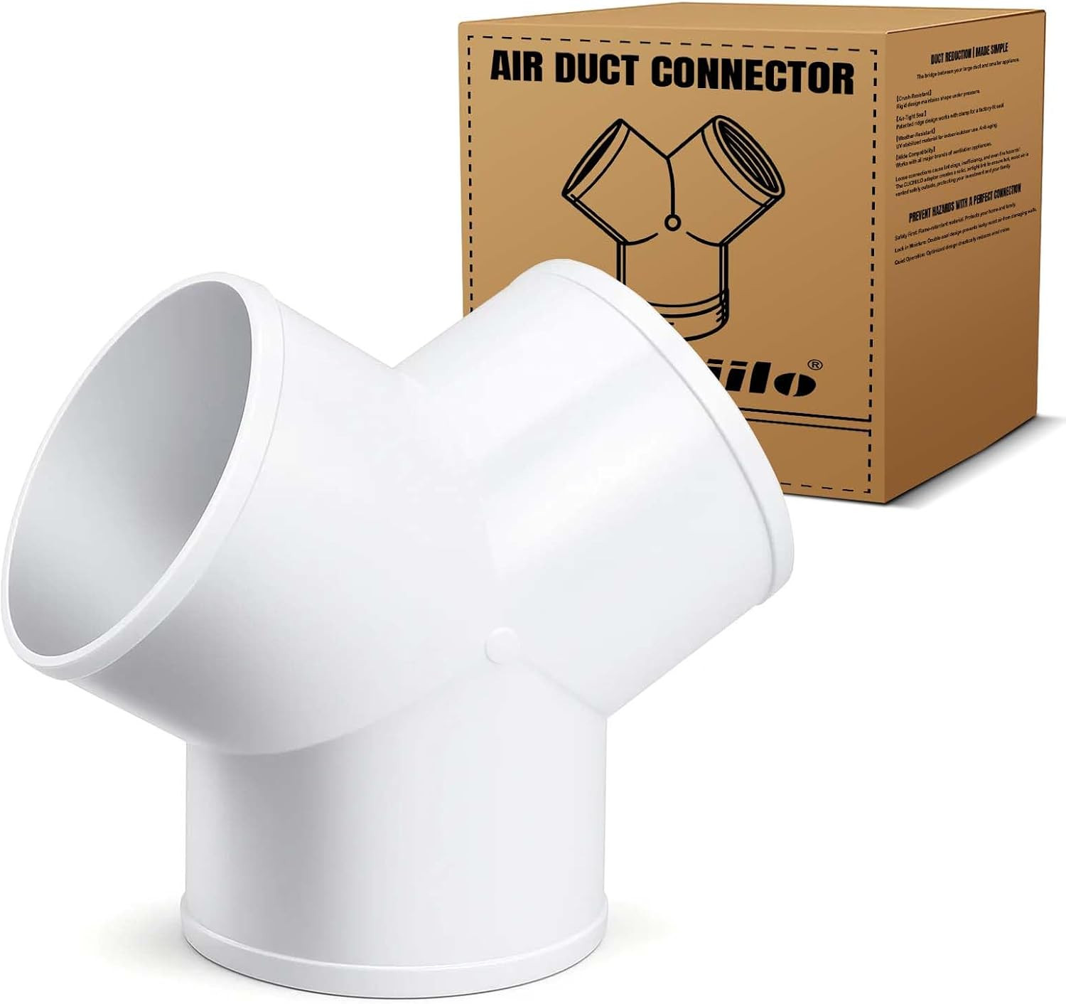 3 Way Duct Splitter,Y Branch Air Vent Duct Outlet Exhaust Connector, 3 Way Duct