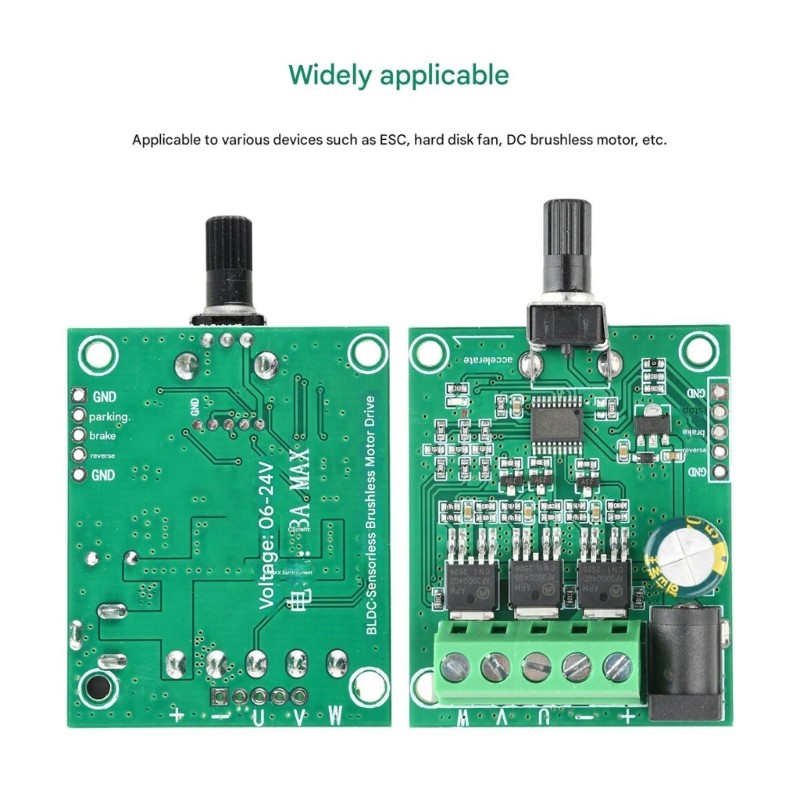 5V to 24V Input 75W Brushless Motor Driver Board for Fan Speed Regulator Module