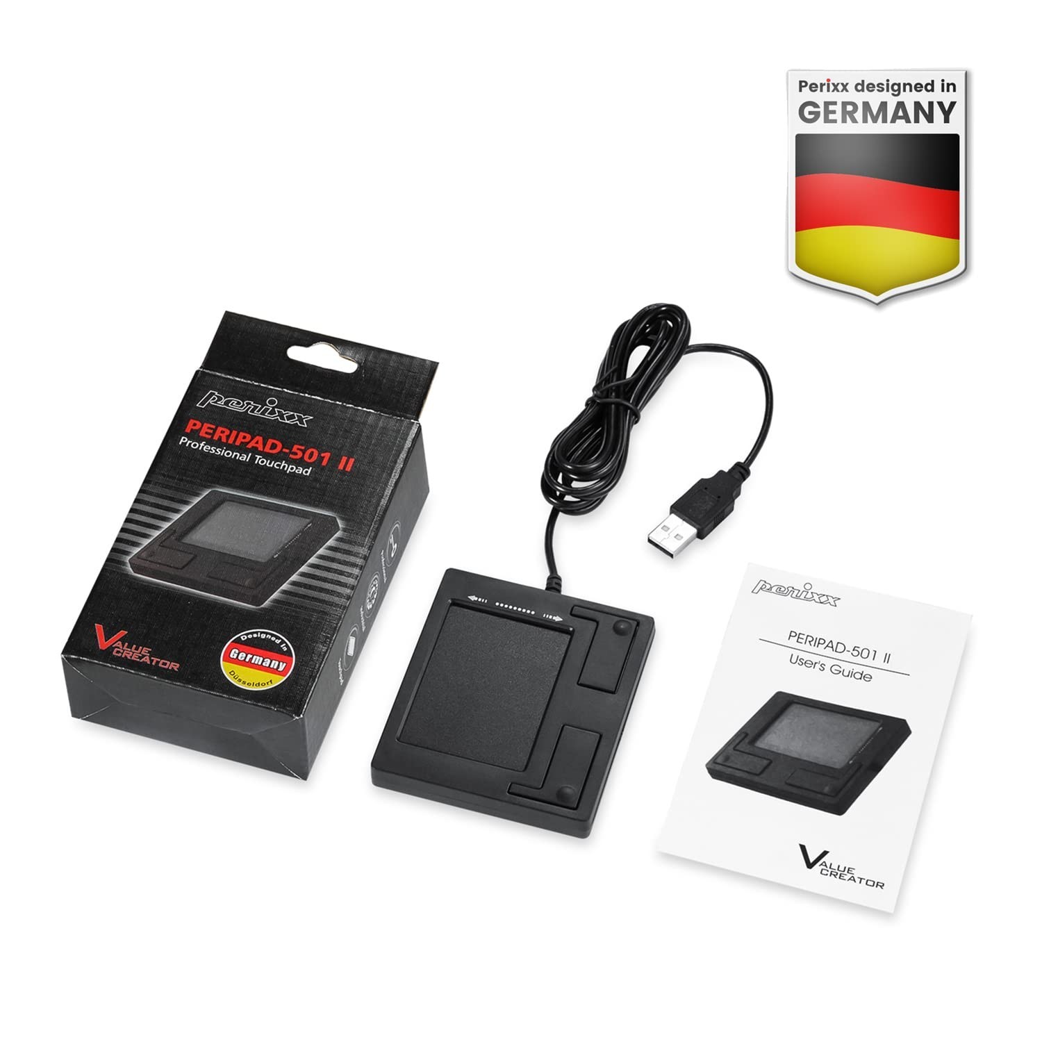 Wired USB Touchpad - Portable Trackpad for Laptop & Desktop, Compact Design, Bla