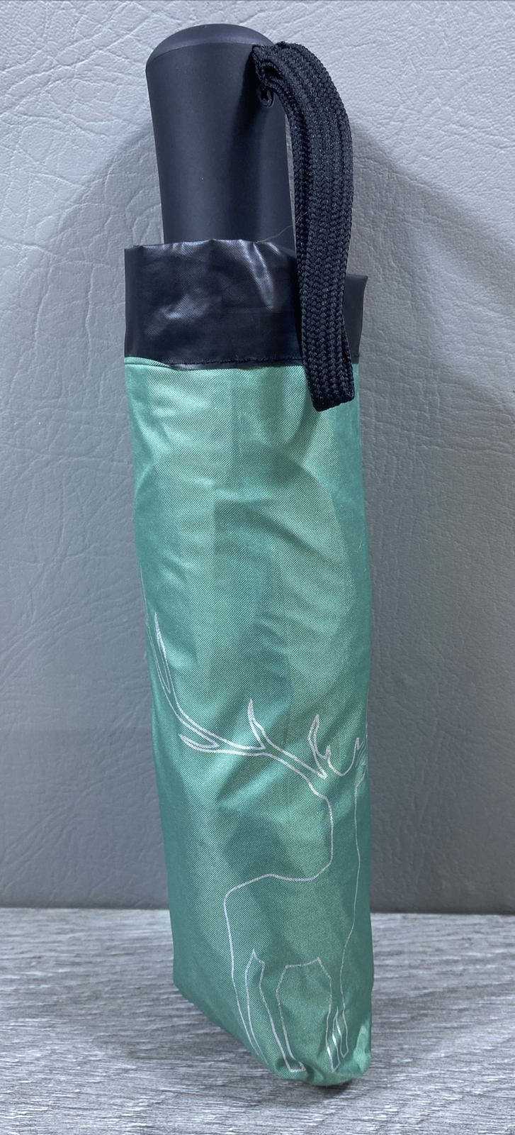 Walnut Automatic Open/Close Umbrella  Eight Ribs With Cover  Green With Elk