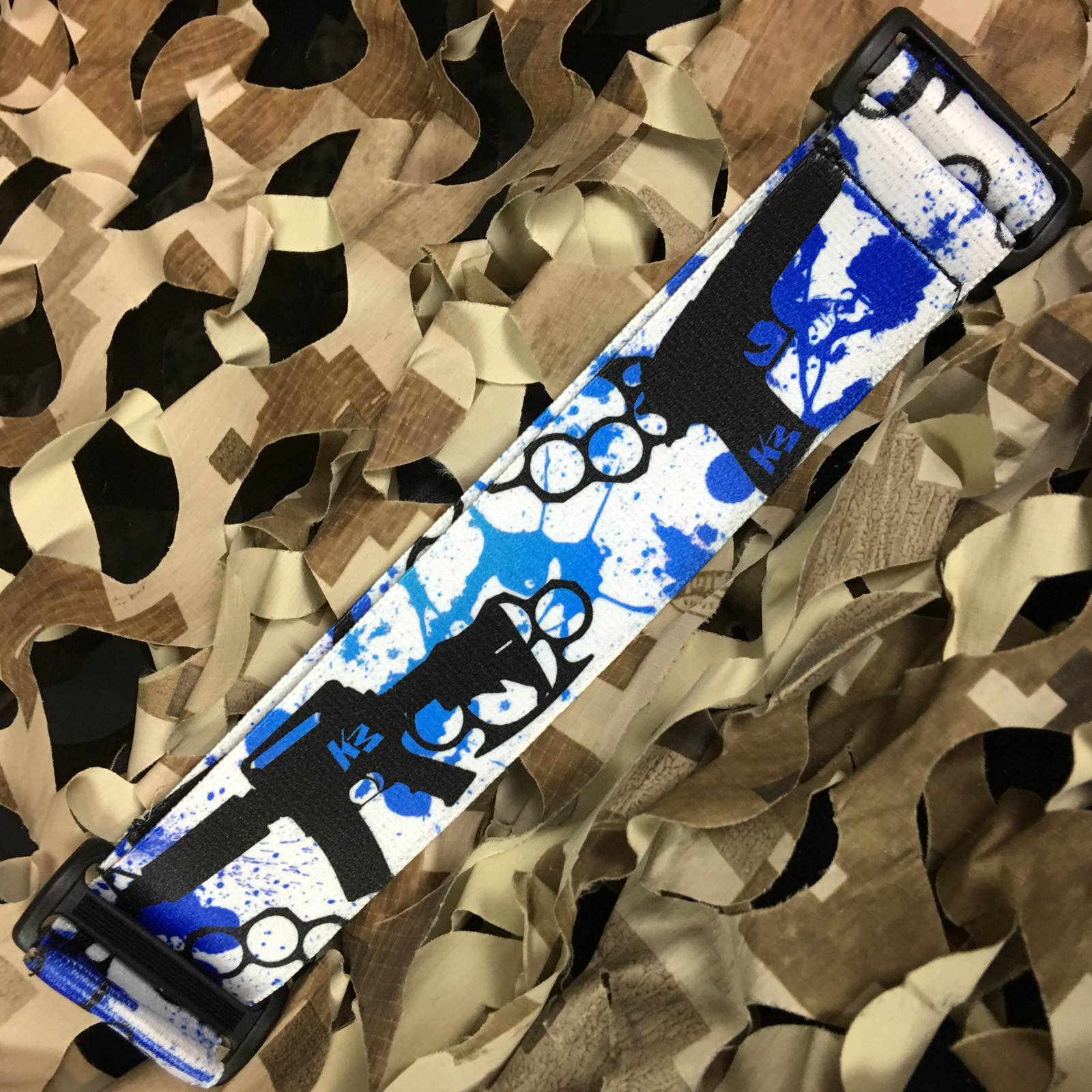 NEW KM Paintball Universal Mask Goggle Strap - 09 Blue Knuckles