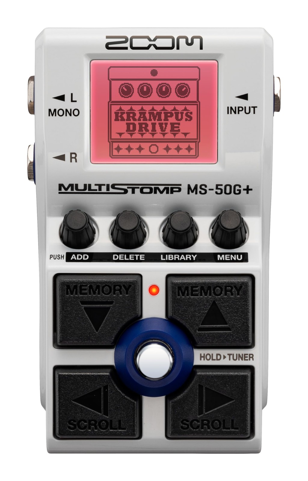 Zoom MS-50G+ MultiStomp Guitar Effects Pedal with 100 Effects, Drives, White