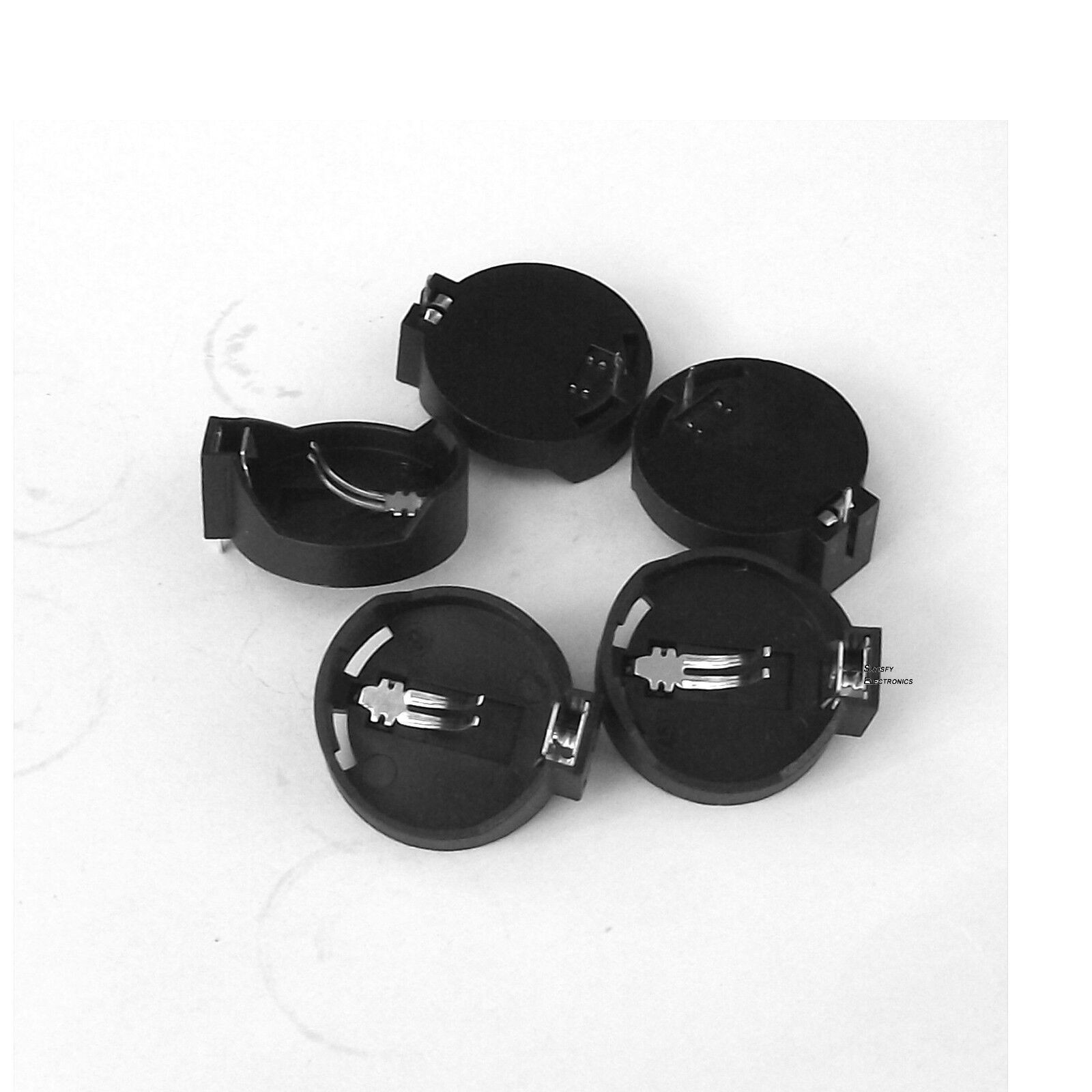 10pcs button coin cell socket holder case black CR2025 CR2032 #ea