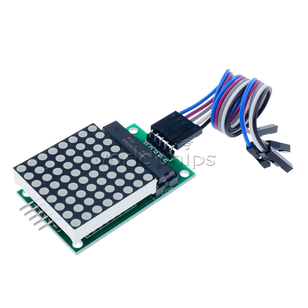 5PCS MAX7219 Red LED Dot Matrix Module Drive 8x8 Common Cathode Lattice + Cable