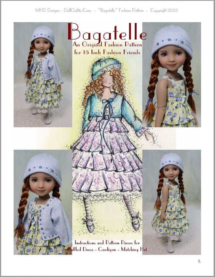 "Bagatelle" Fashion Pattern for 15" Fashion Friends - Printed and Mailed
