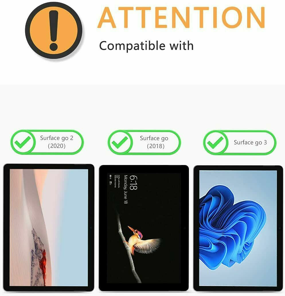 2PCS For Surface Go 4/Surface Go 3/ Surface Go 2 Tempered Glass Screen Protector