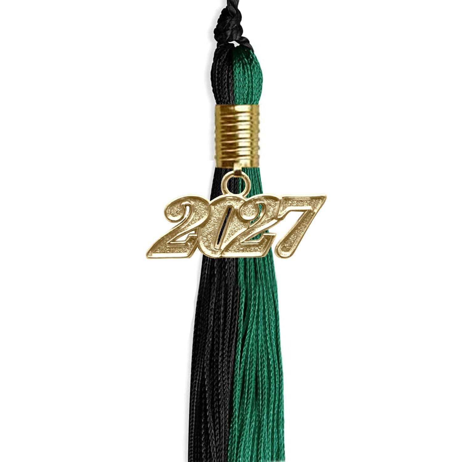 Endea Graduation Emerald Green/Black Tassel With Gold Date Drop