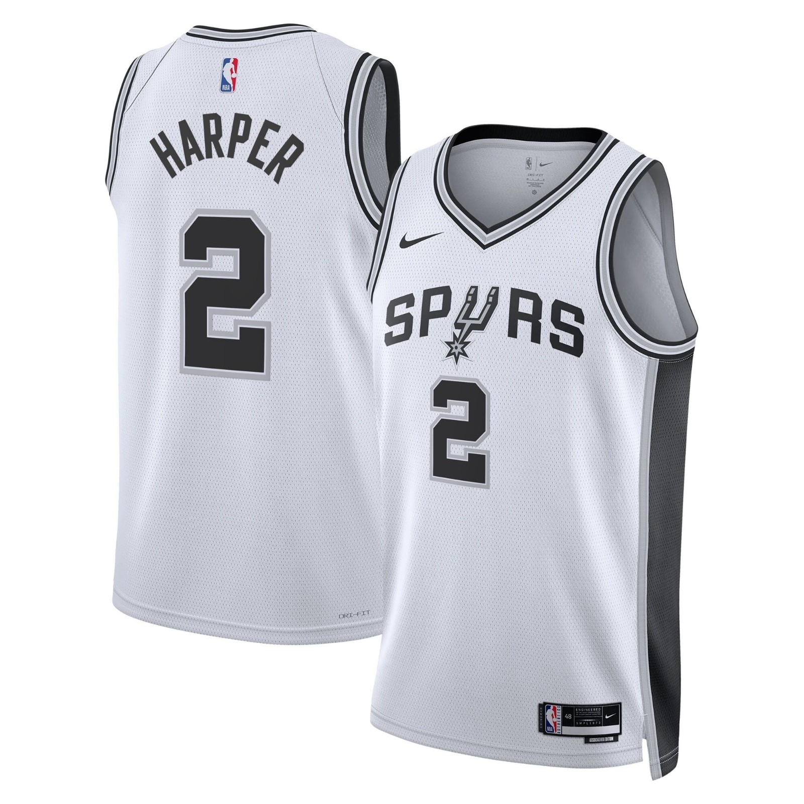 Dylan #2 Harper Spurs MEN Stitched Jersey Black/White