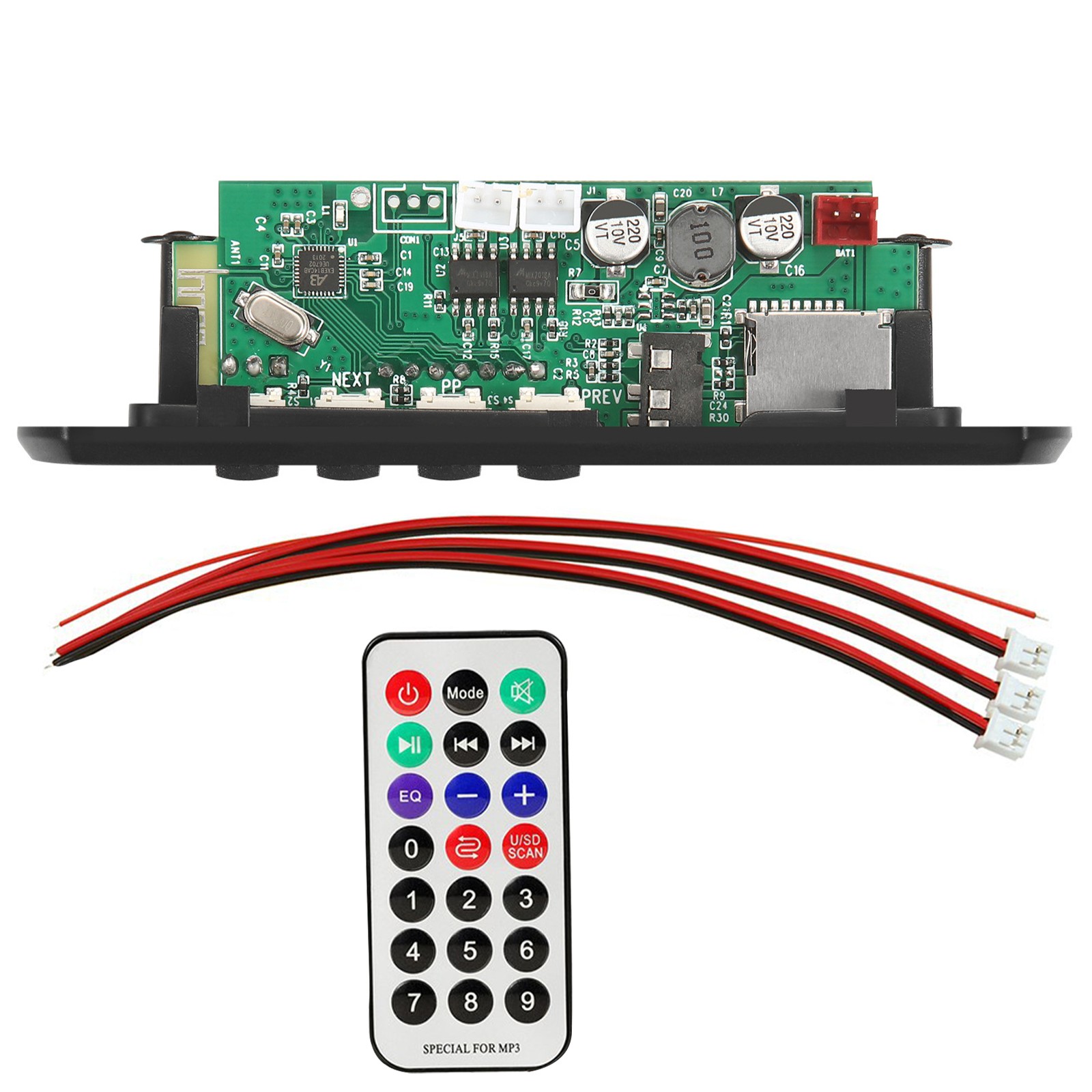 2*25W MP3 Decoder Board Bluetooth-5.0 For Car FM Support TF/USB Recording Mode