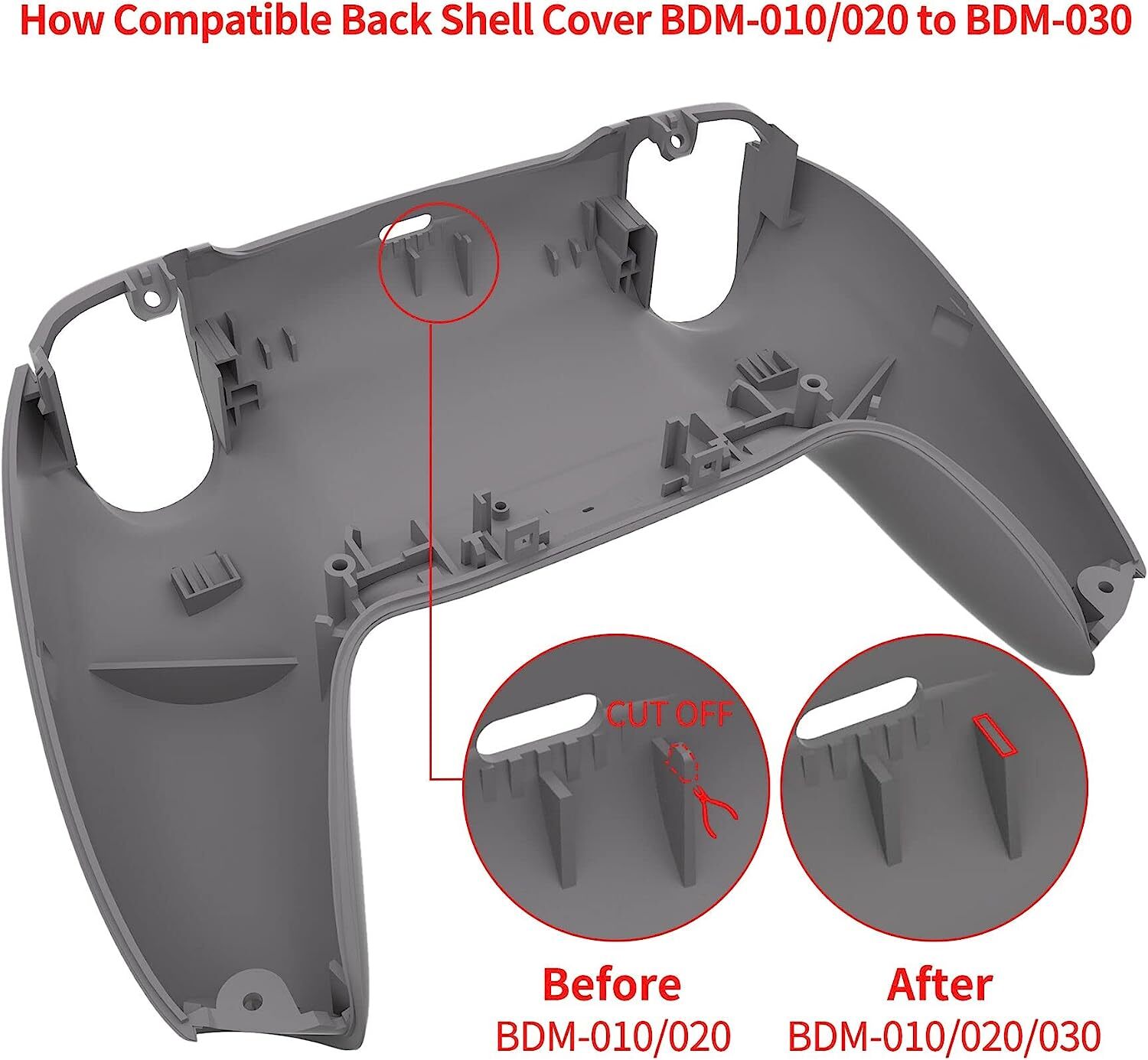 eXtremeRate Replacement Backplate Back Shell Cover Custom for PS5 Controller