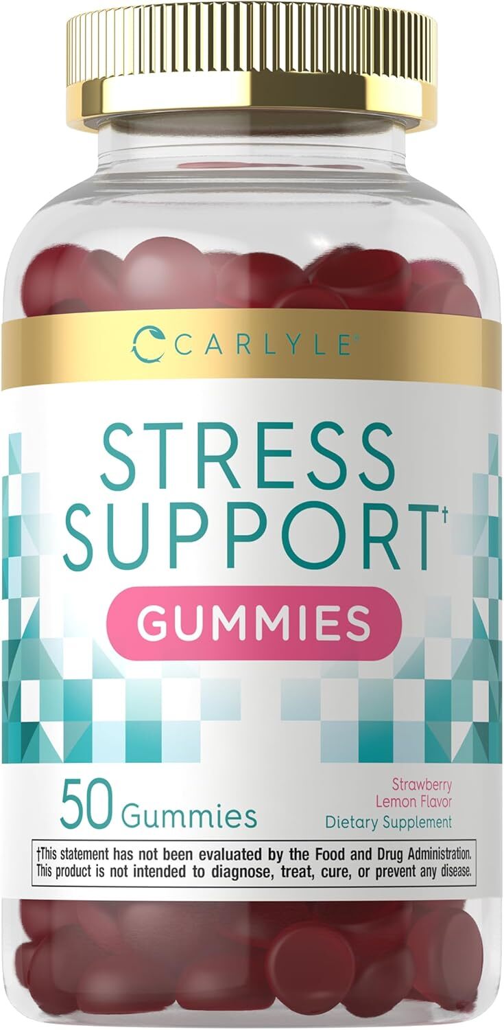 Stress Relief Gummies | 50 Count | Gaba & L Theanine | by Carlyle