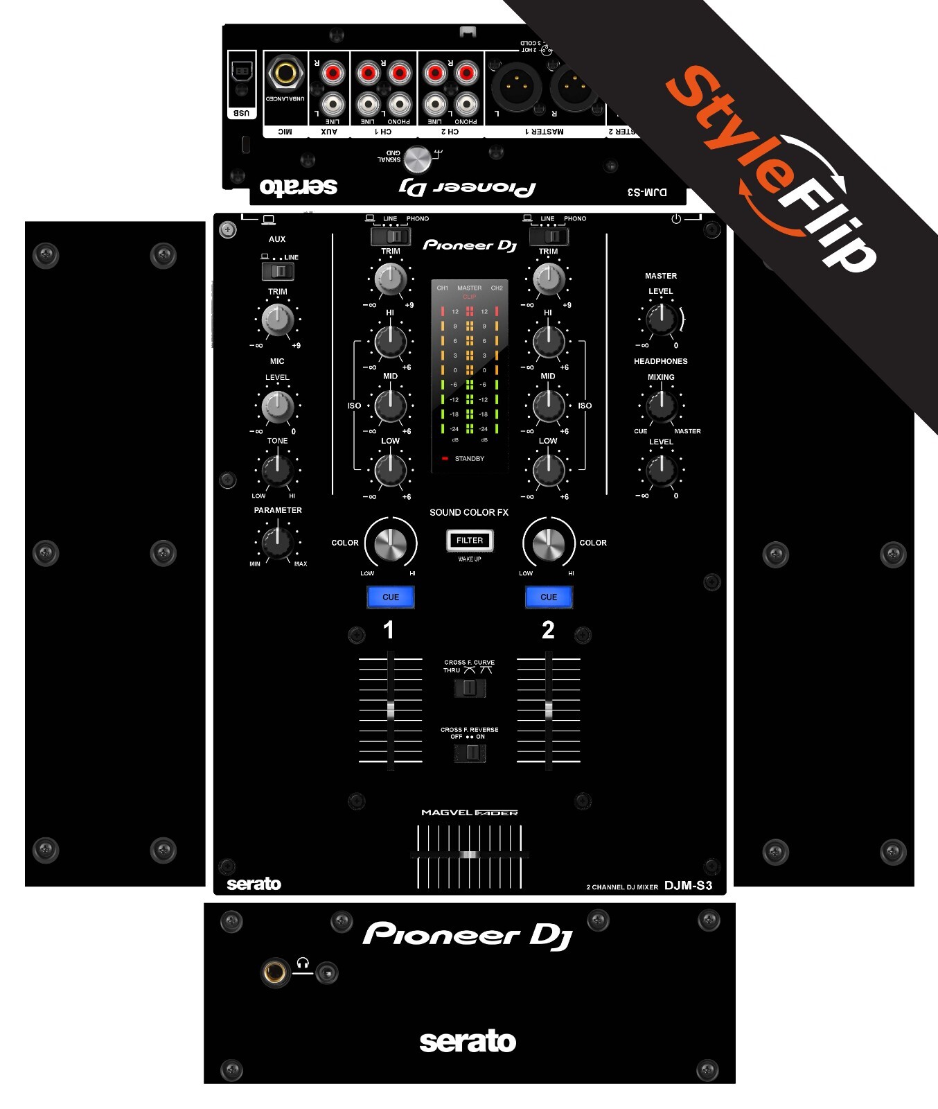 Pioneer DJM-S3 Skin | Black | Protective Decal | StyleFlip Skins