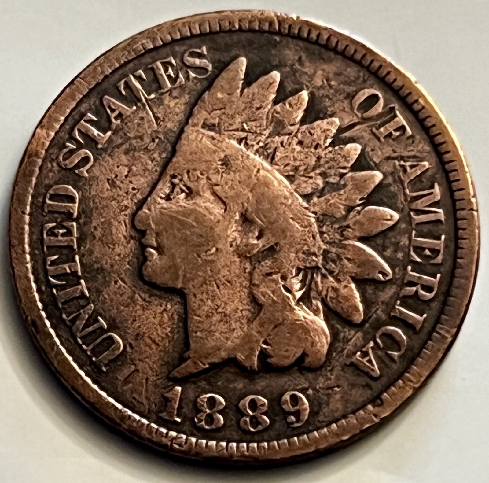 1889 Indian Head Cent Penny Good Details BN1188