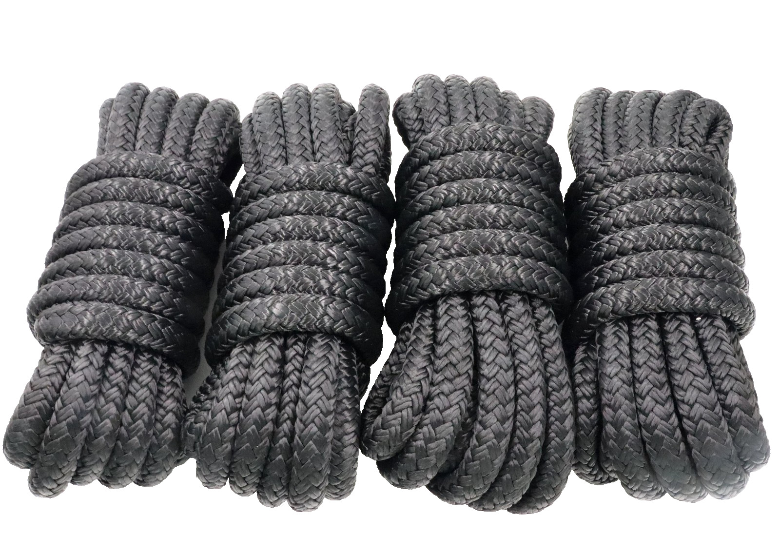 4 Pack 1/2'' 15f Dock Lines Nylon Rope for Boats Double Braided Boat Accessories