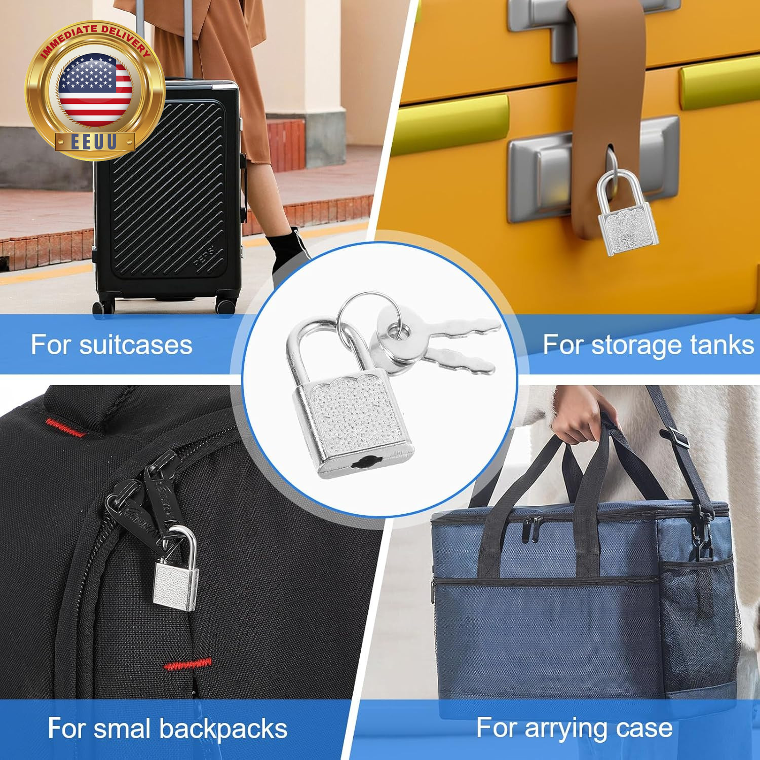 10Pcs Mini Cute Diary Padlocks Mini Locks with Keys Small Luggage Locks with Key