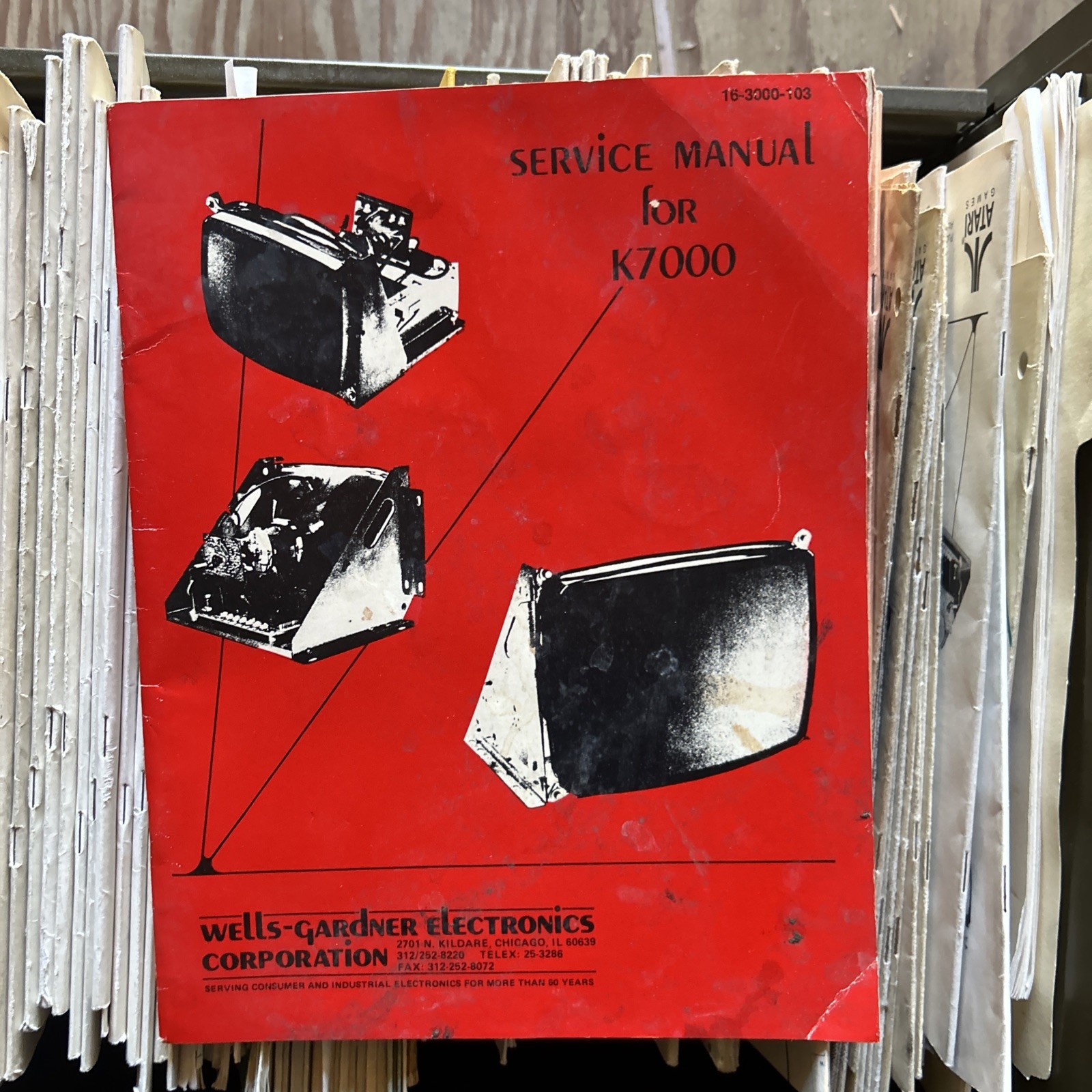 original Wells Gardener Monitor K7000 Arcade Video game manual