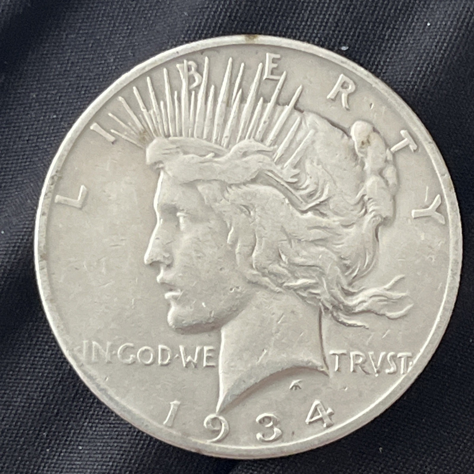 KEY DATE! 1934 S  Peace Silver Dollar-90% Silver $1 (cleaned)