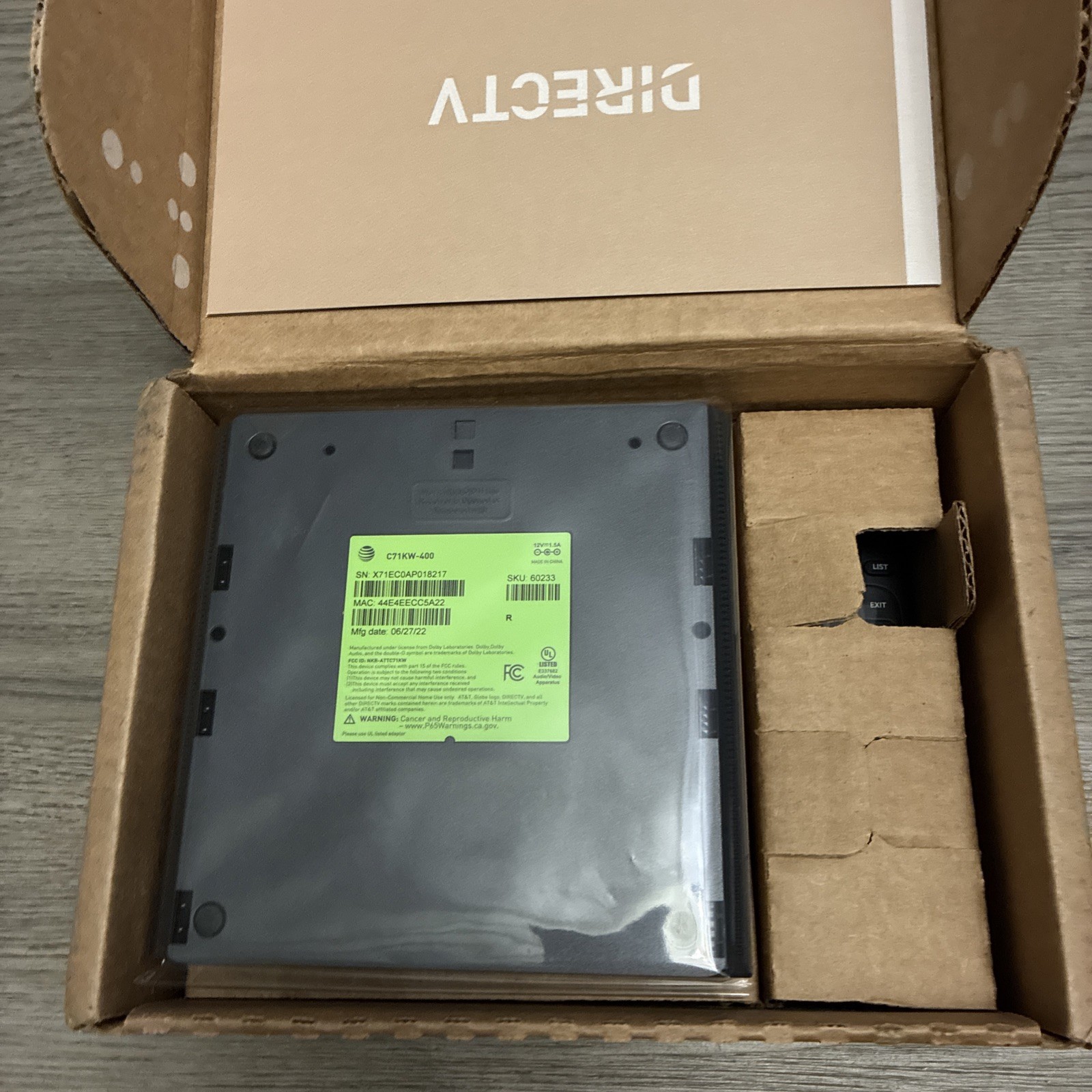 AT&T C71KW-400 DirecTV Now Osprey Android TV OTT Box Streaming Player Open Box