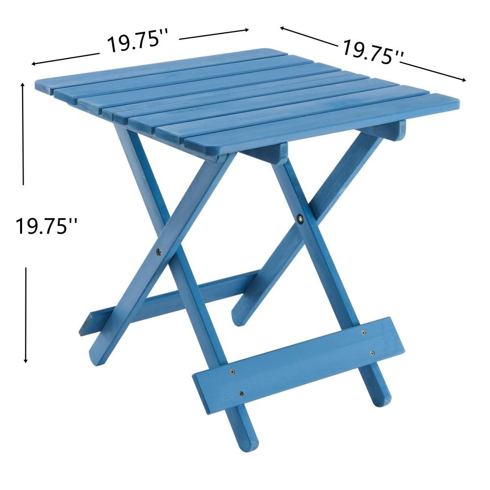 Solid Wood Folding Square Table - Patio, Balcony, Outdoor Portable Space-Saving