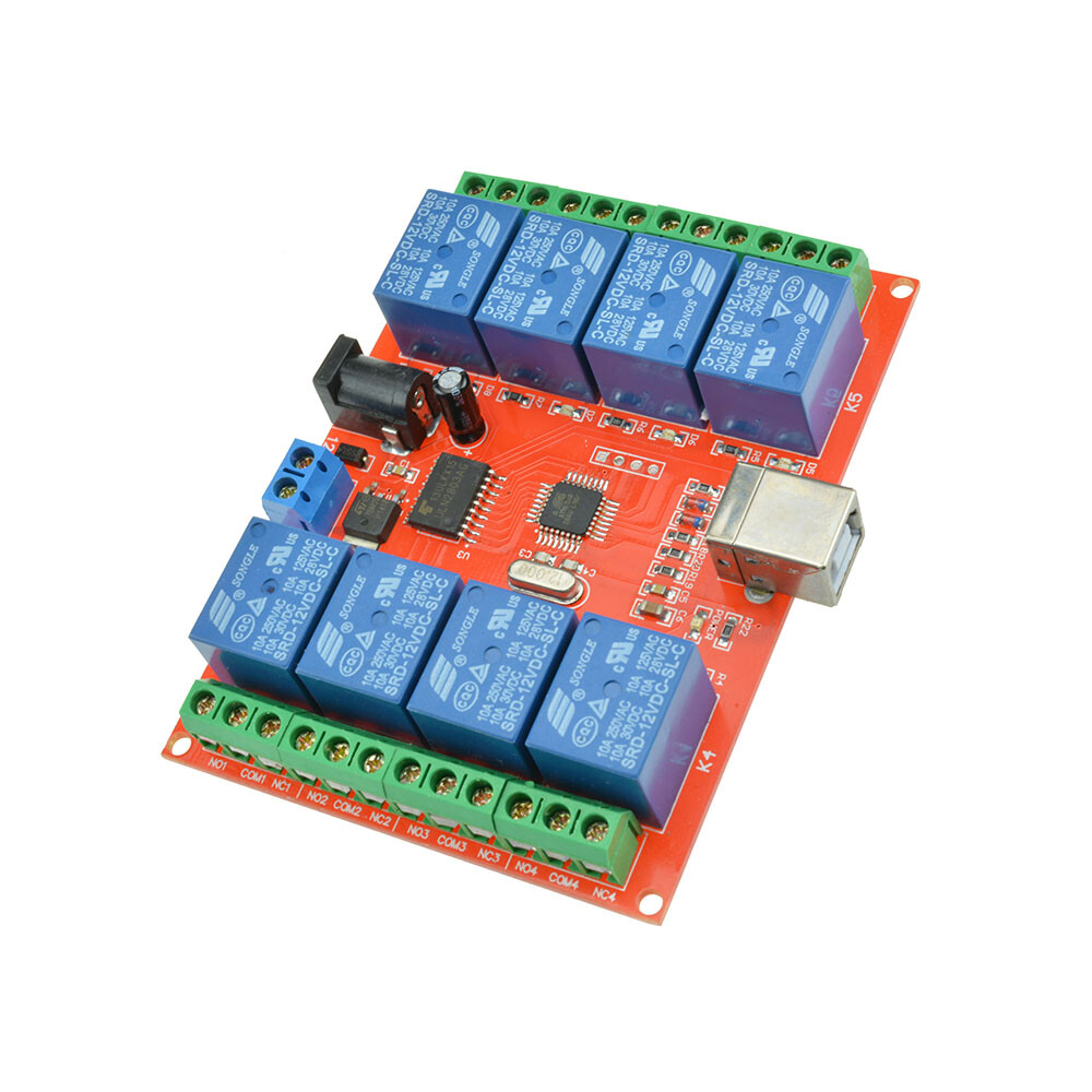 12V USB Relay 8 Channel Programmable Computer Control For Smart Home Control New