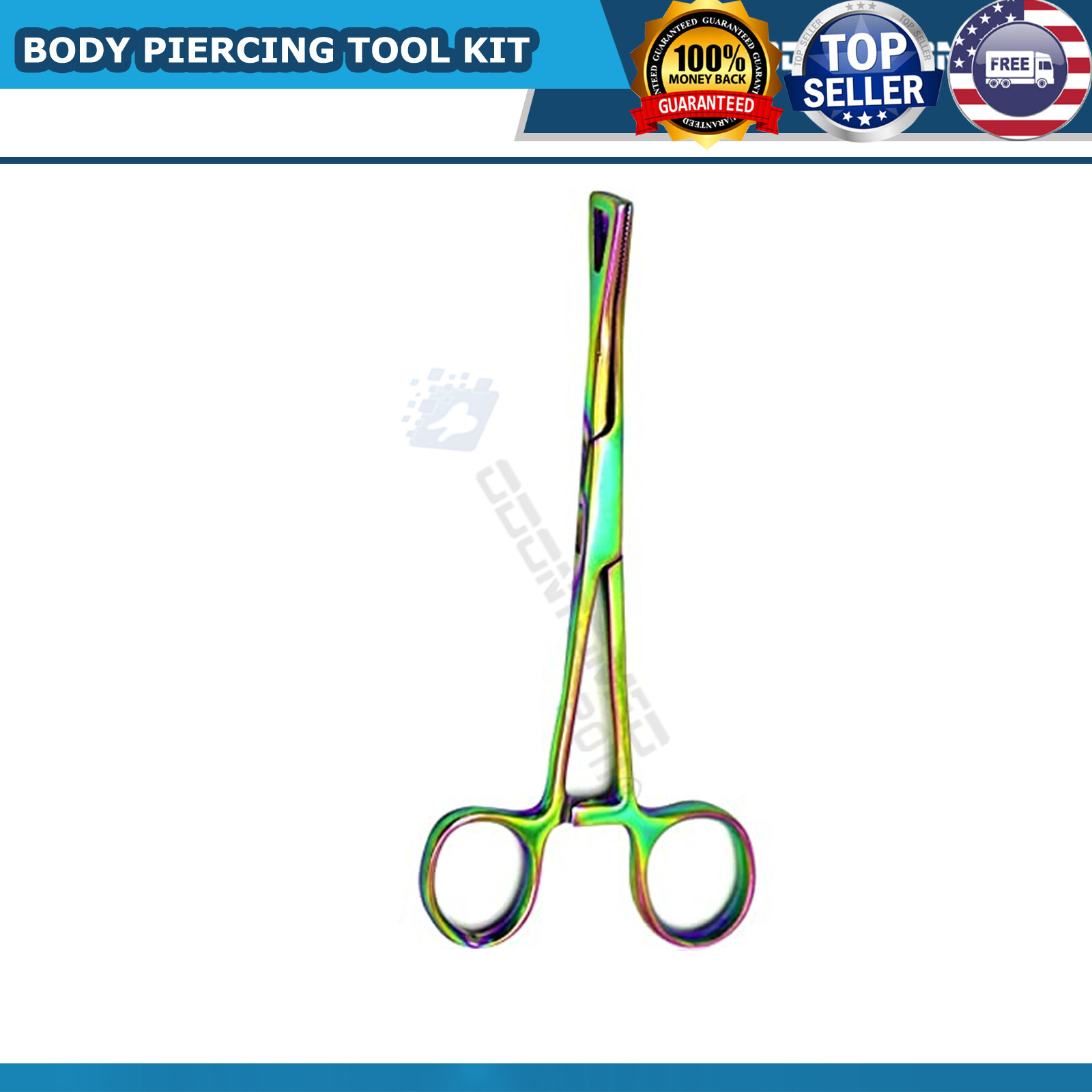 PROFESSIONAL 7 Body Piercing Instruments Kit Tools Penington Forcep MULTI COLOR