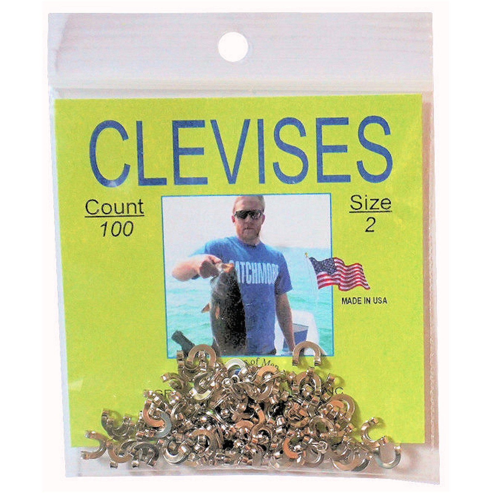 Folded Nickel Clevis, Size 2, THREE Packs, for Harnesses/Spinnerbaits #C2