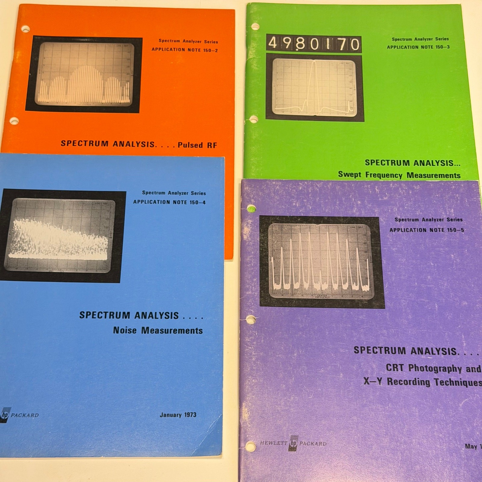HP Spectrum Analyzer Application Notes 150 Set + Pulsed RF Calculator VTG 70s