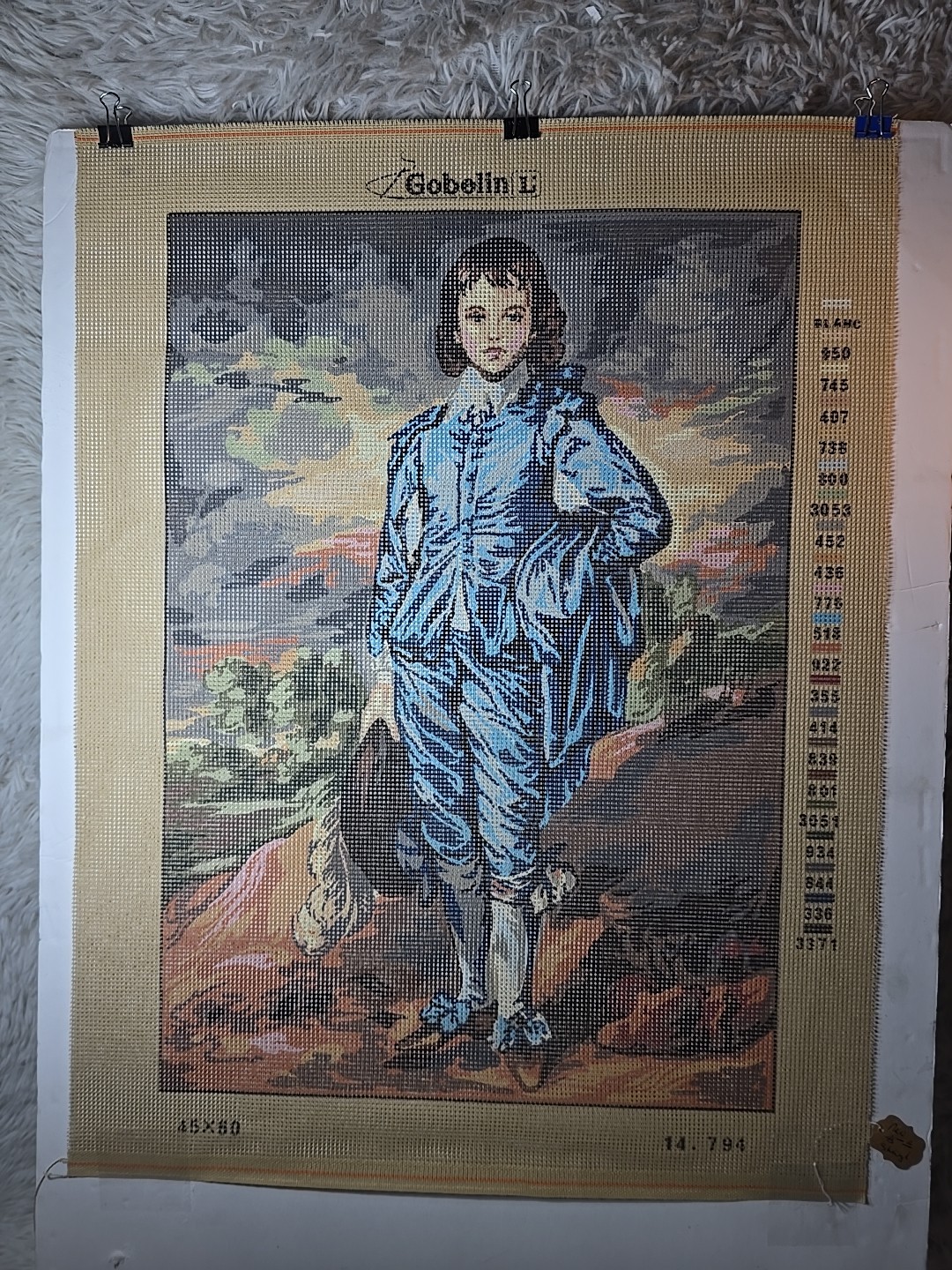 gobelin needlepoint canvas. 65 x 50.