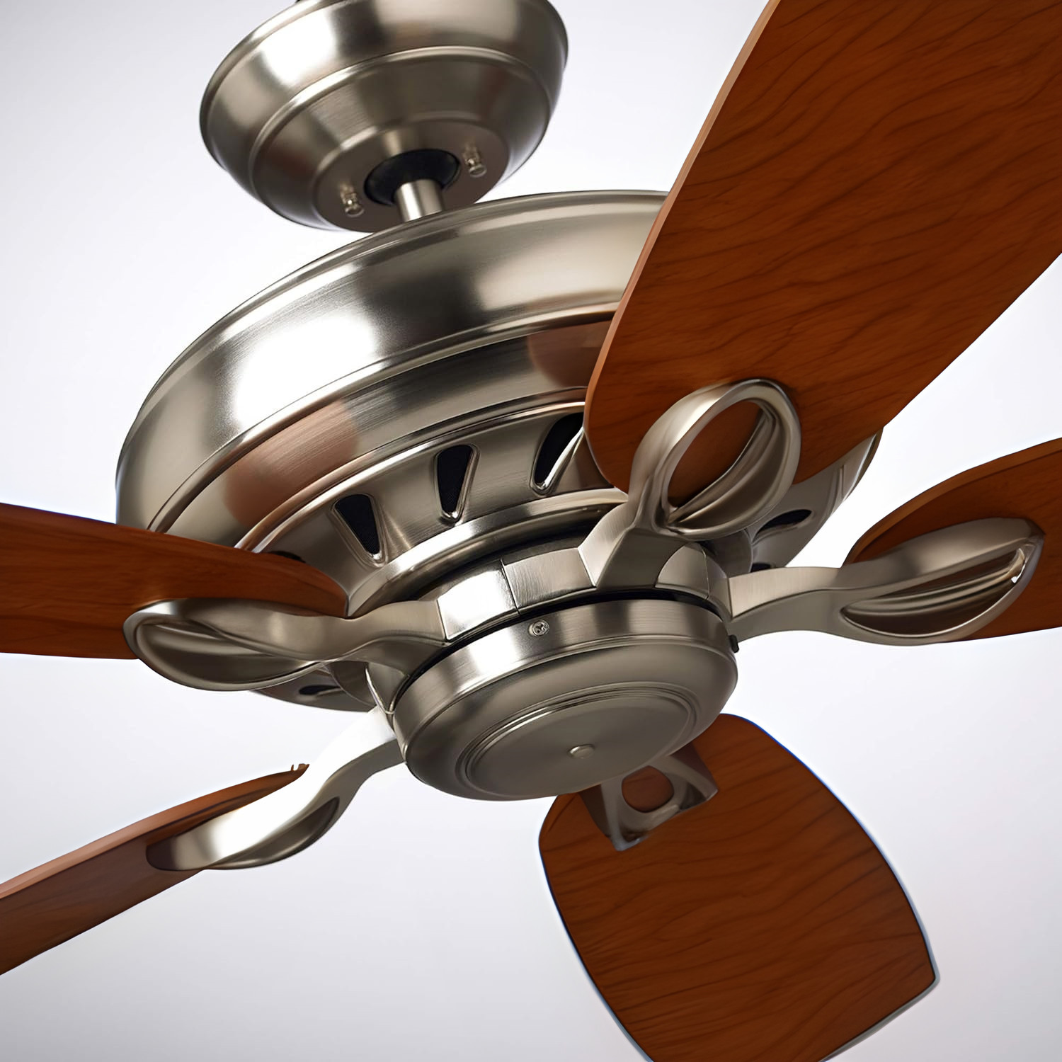 Luminance Kathy Ireland Penbrooke Eco 60" Ceiling Fan Brushed Steel w/ Walnut Bl