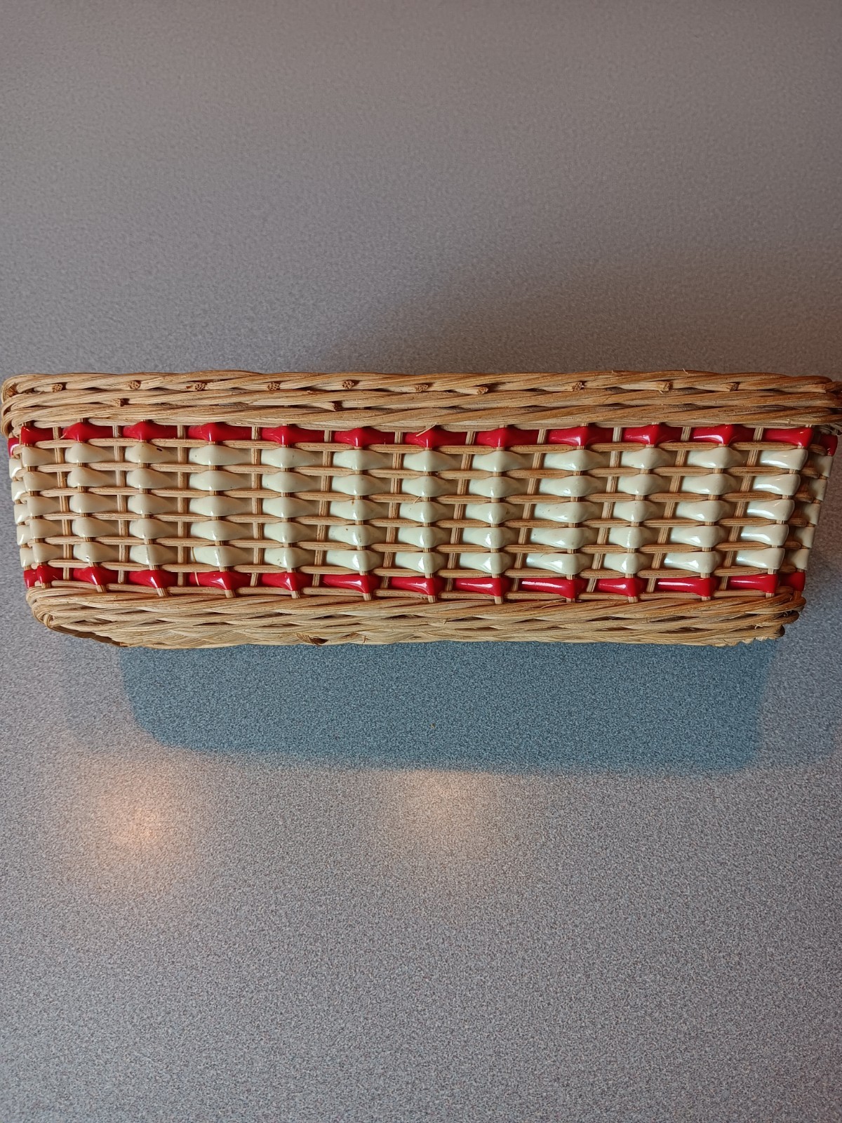 Vintage Woven Cracker Basket Rectangular