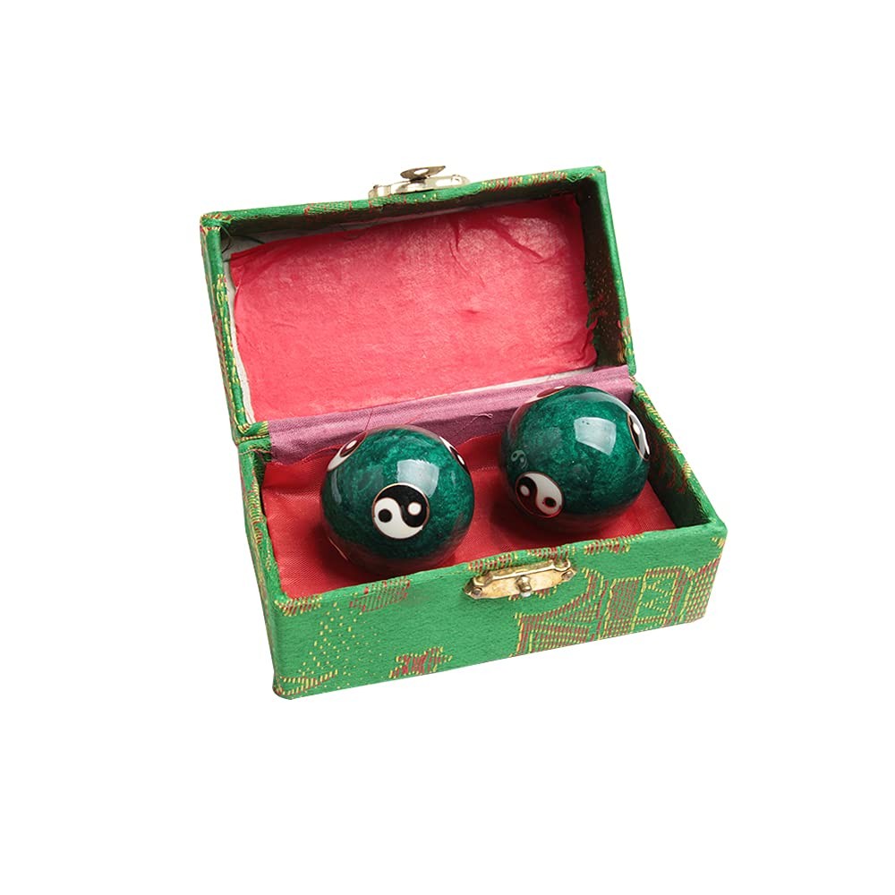 Acxico 2Pcs Chinese Health Exercise Stress Baoding Balls Multicolor