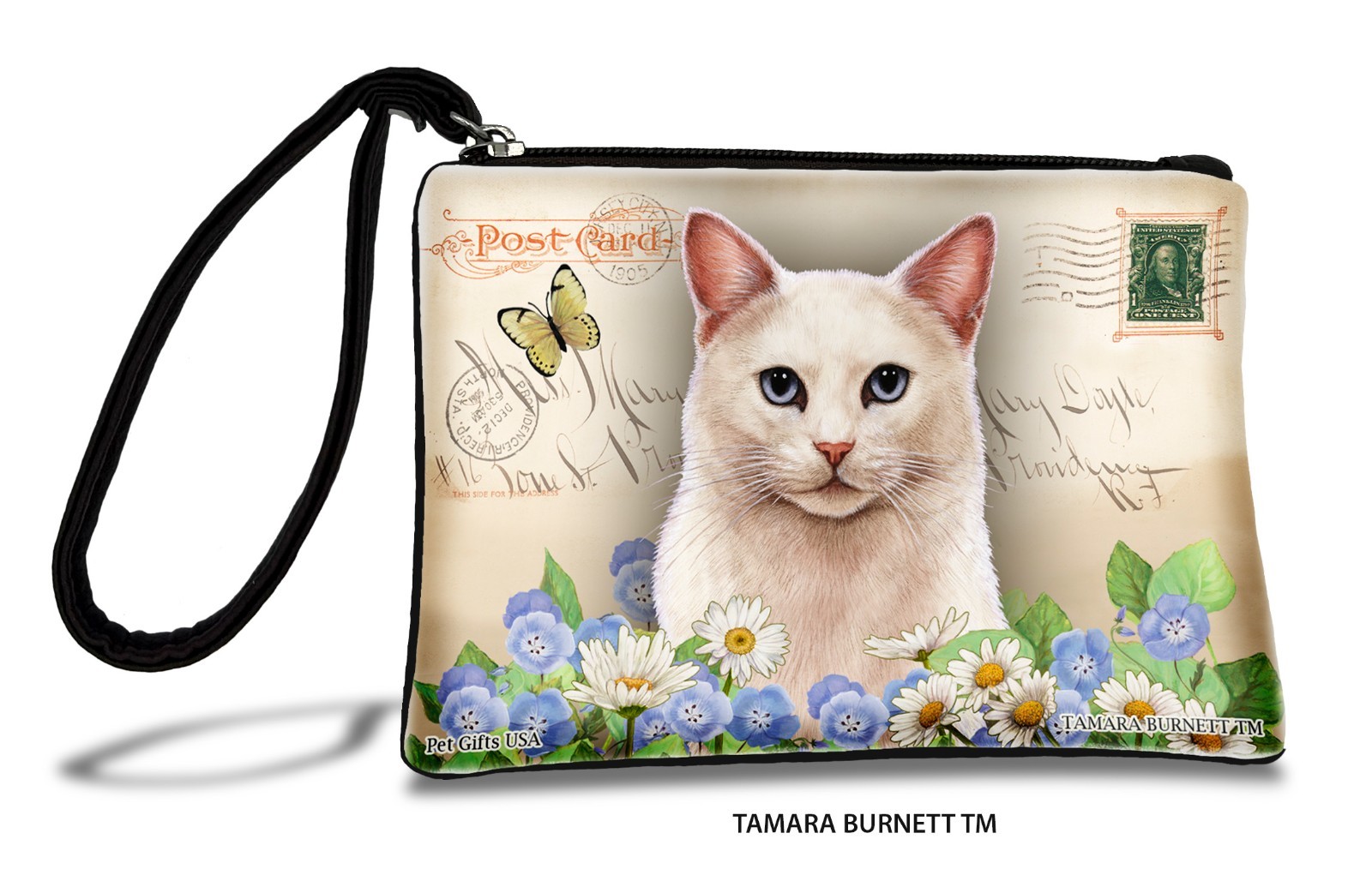White Cat Zippies Pet Pouch Coin Purse