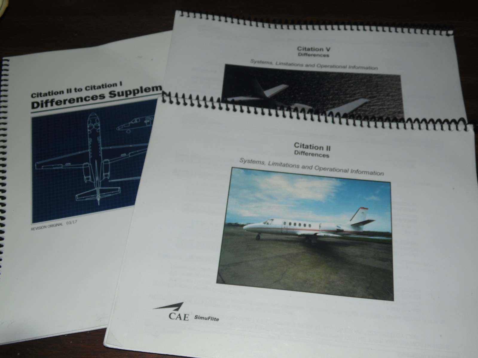 Lot of 3 CAE SimuFlite Citation II V Differences and Citation I & II Supplement