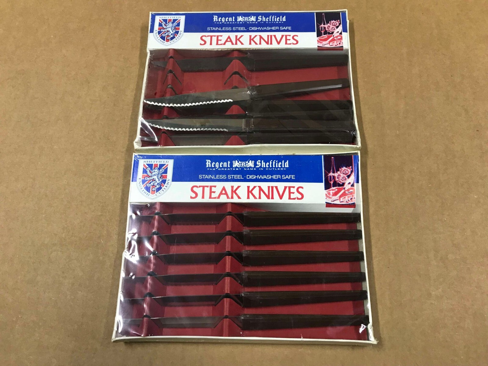 VTG Regent of Sheffield Steak Knives (Lot of 2,6 Pack Stainless Steel Knives)