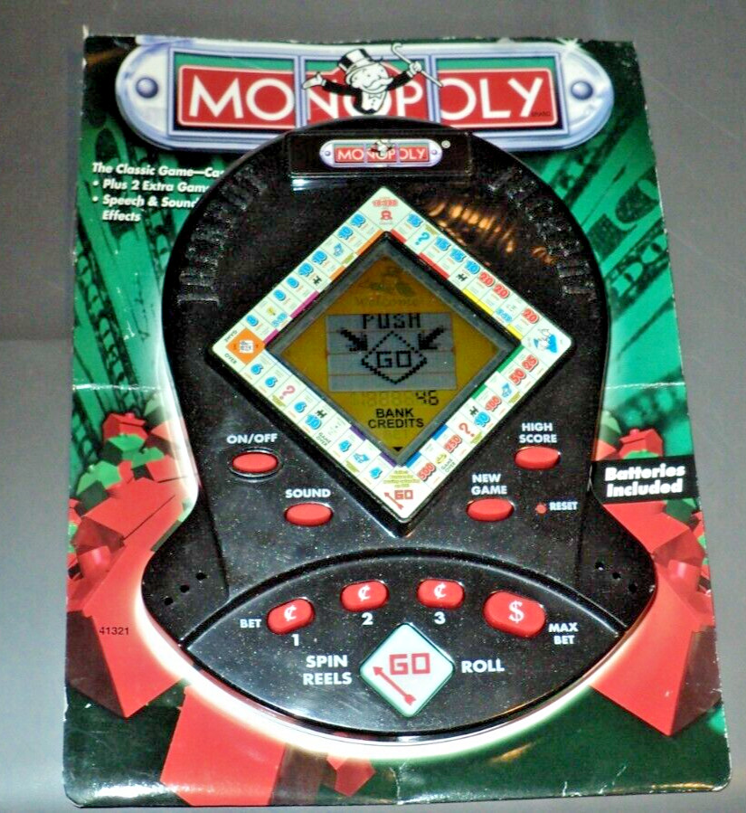 HASBRO Monopoly Handheld Casino Game (1999, Used) Bonus Rounds: Batteries Incl.