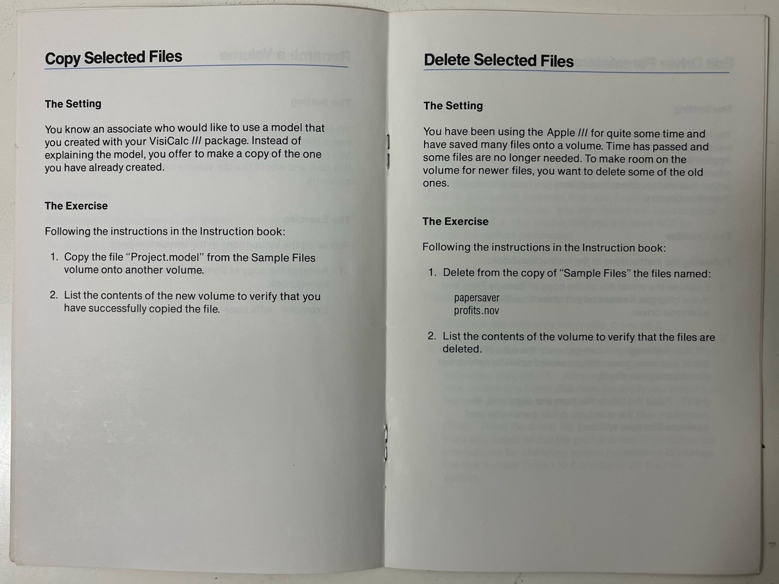 Vintage 1982 Apple III System Utilities Exercise Booklet Apple Computer Inc.
