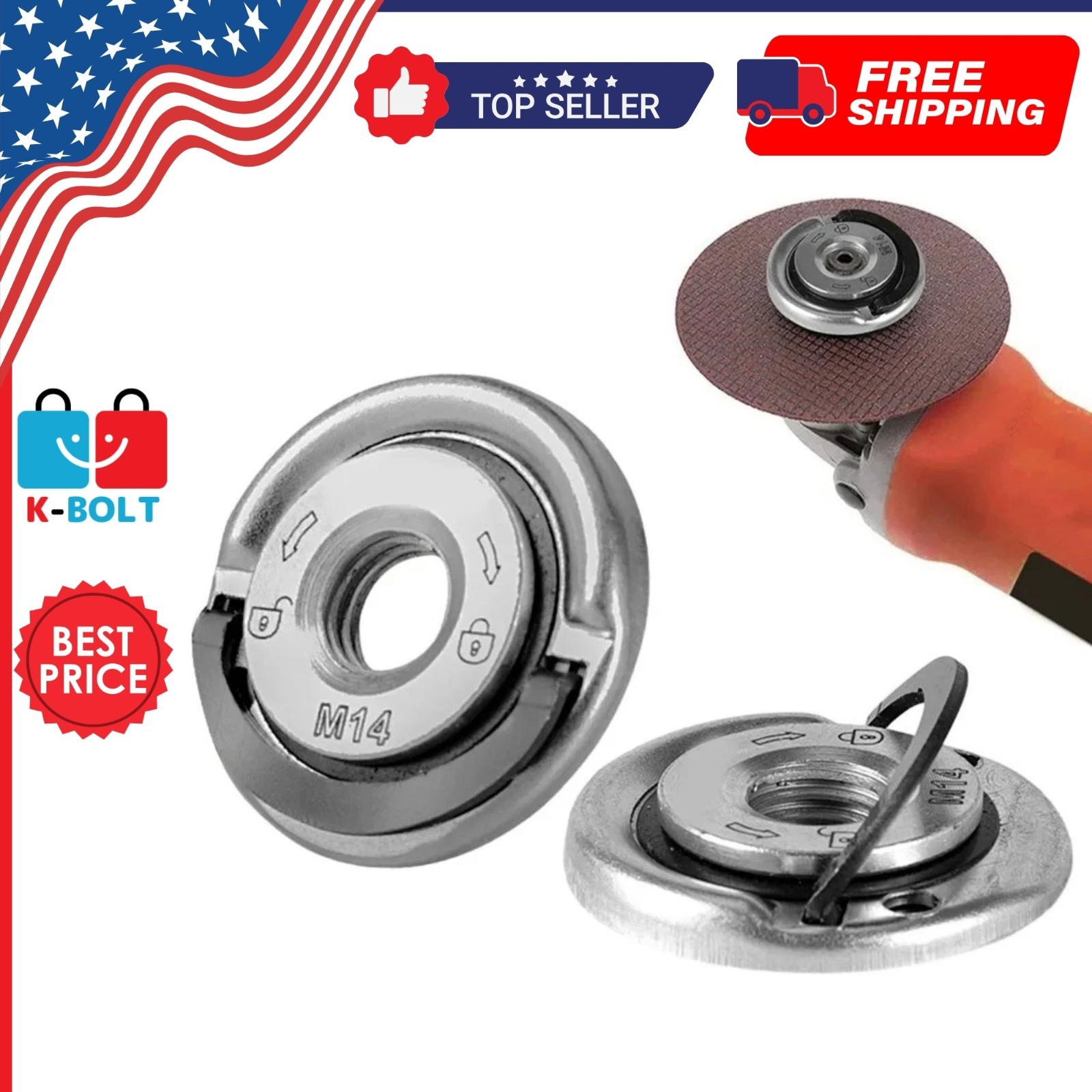 M14 Angle Grinder Quick Release Self-Locking Grinder Pressing Plate Flange Nut