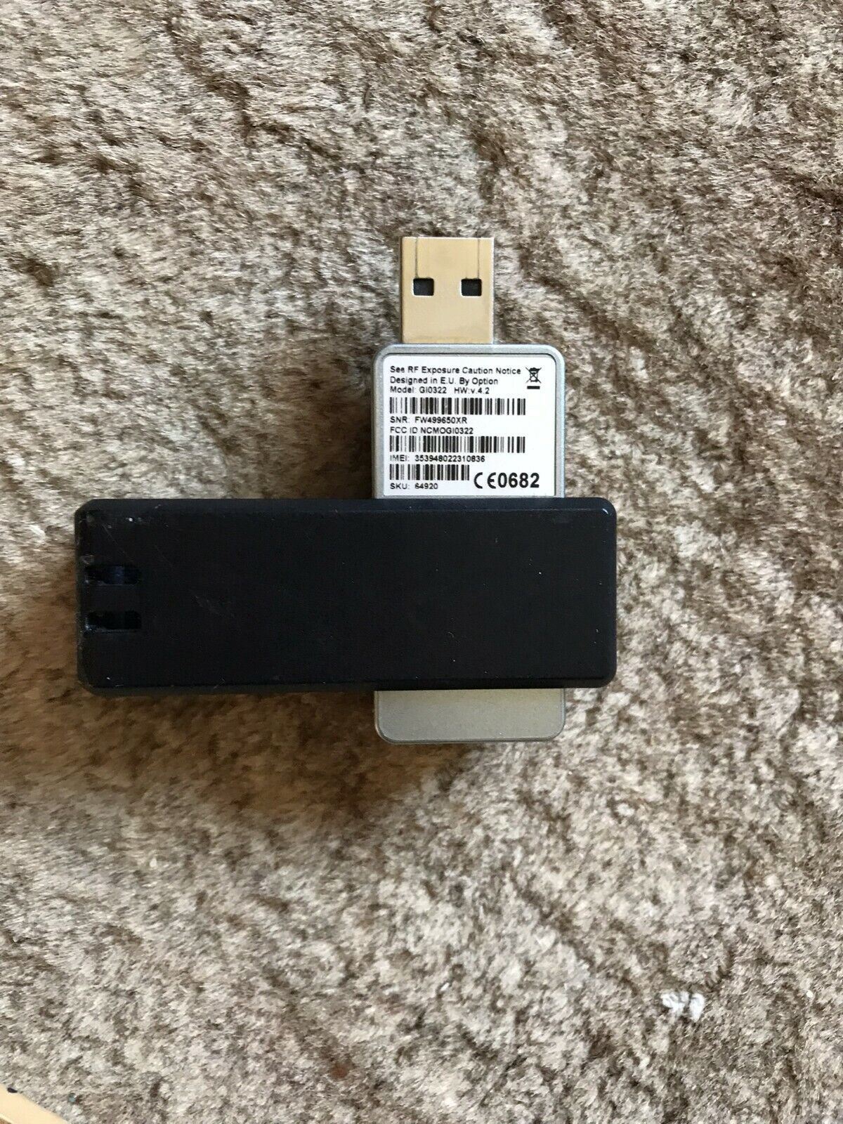 AT&T Quicksilver Option Wireless USB Card Dongle Internet Modem Plug in G10322