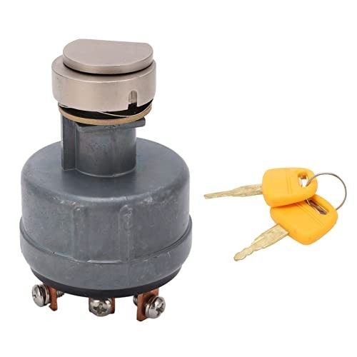 6-Pin Excavator Ignition Start Switch - Silver, Push Button, Ignition, Manual,