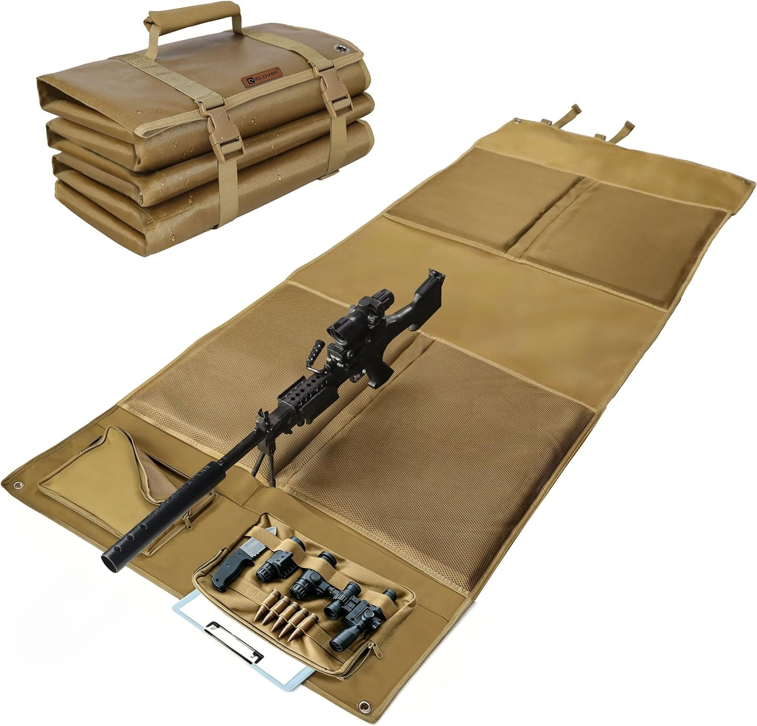 Shooting Mat, Tactical Prone Padded Shooting Mats, with 2 Pockets & Molle Webbin