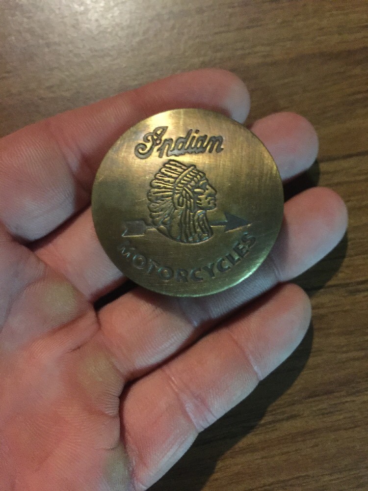 Indian Motorcycle Vest Pin Pinback Epaulette Fatboy Rider Car Truck Auto BRASS