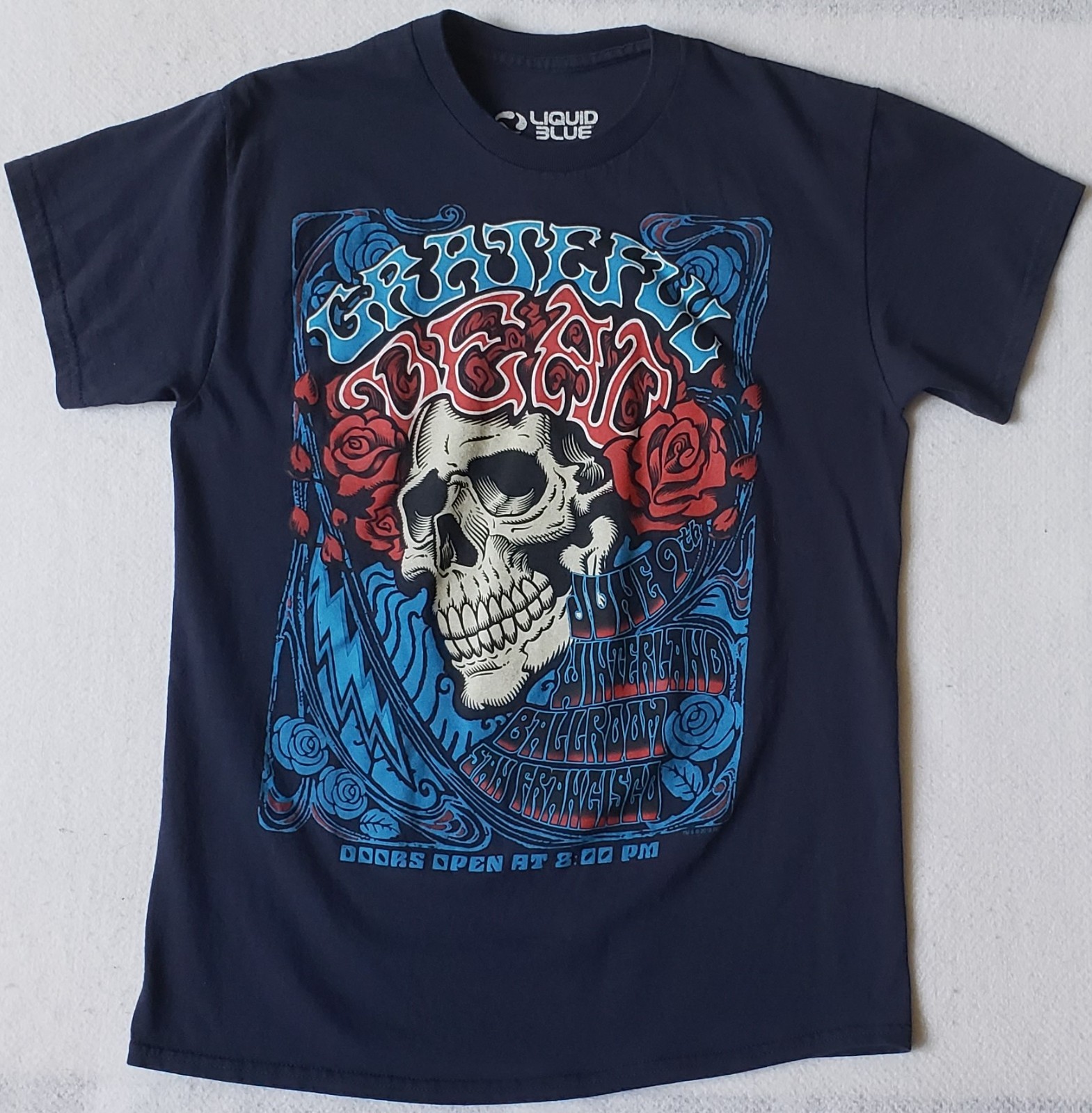 GRATEFUL DEAD Size Medium Blue Liquid Blue Brand T-Shirt